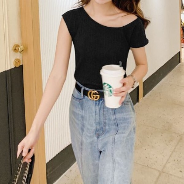 トップス Tシャツ 半袖 アシンメトリー 春夏 カジュアル 大人可愛い