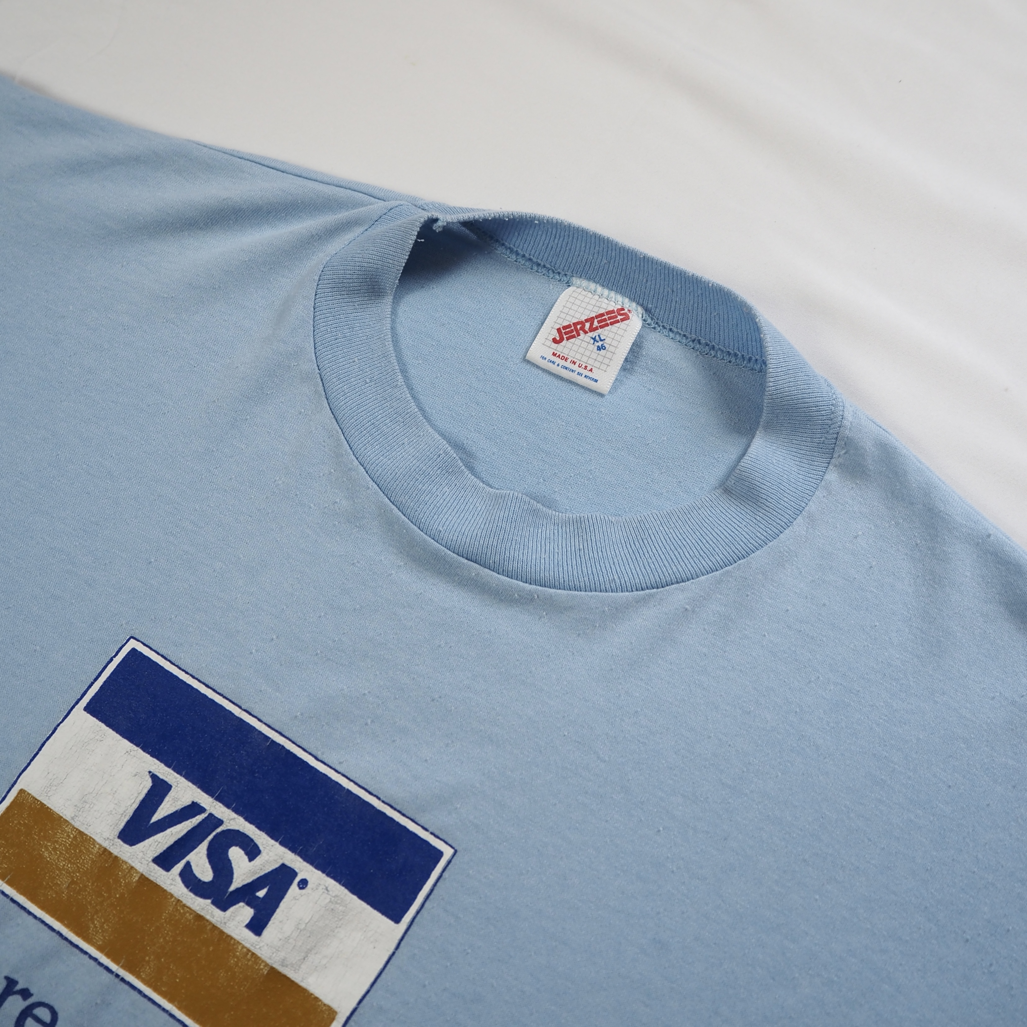 90’s VISA Tシャツ XL ライトブルー 企業Tシャツ の画像 5