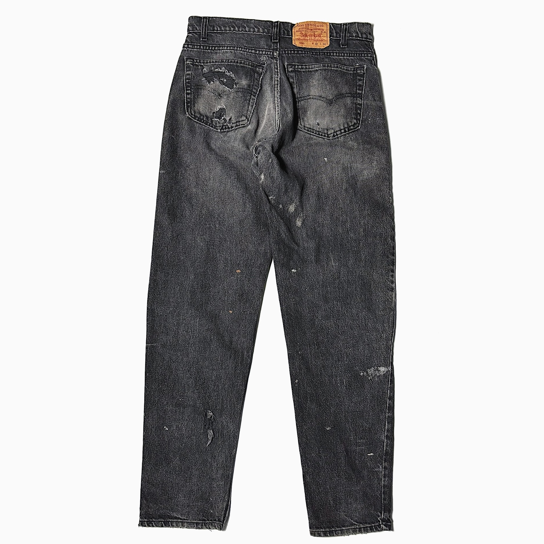 Vintage 90's【Levi's】550 Grunge Black Denim Pants の画像 2