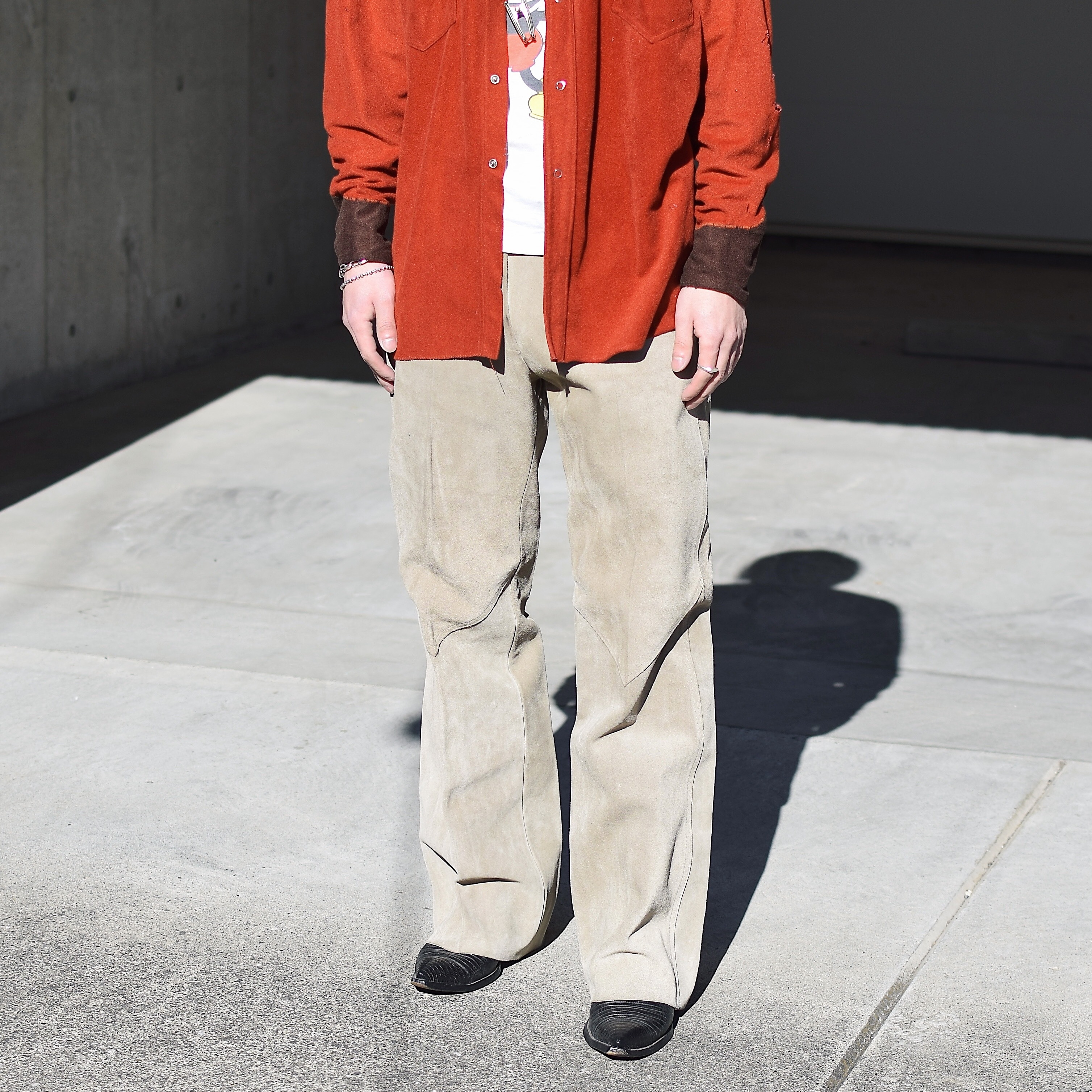 Vintage 70's Suede Flare Pants の画像 3