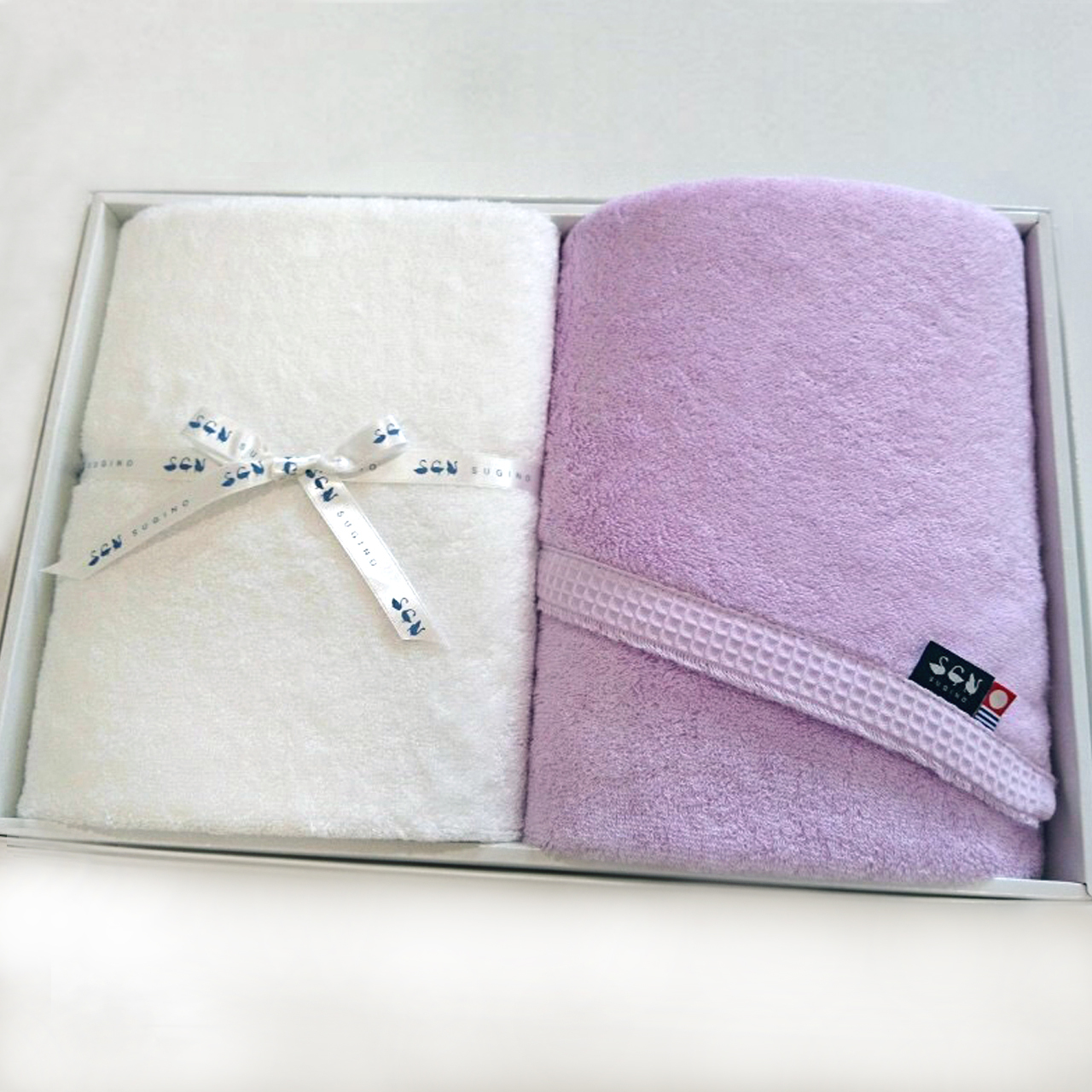 Life バスタオル2枚セット オフホワイト ラベンダー Sgnタオル オンラインショップ