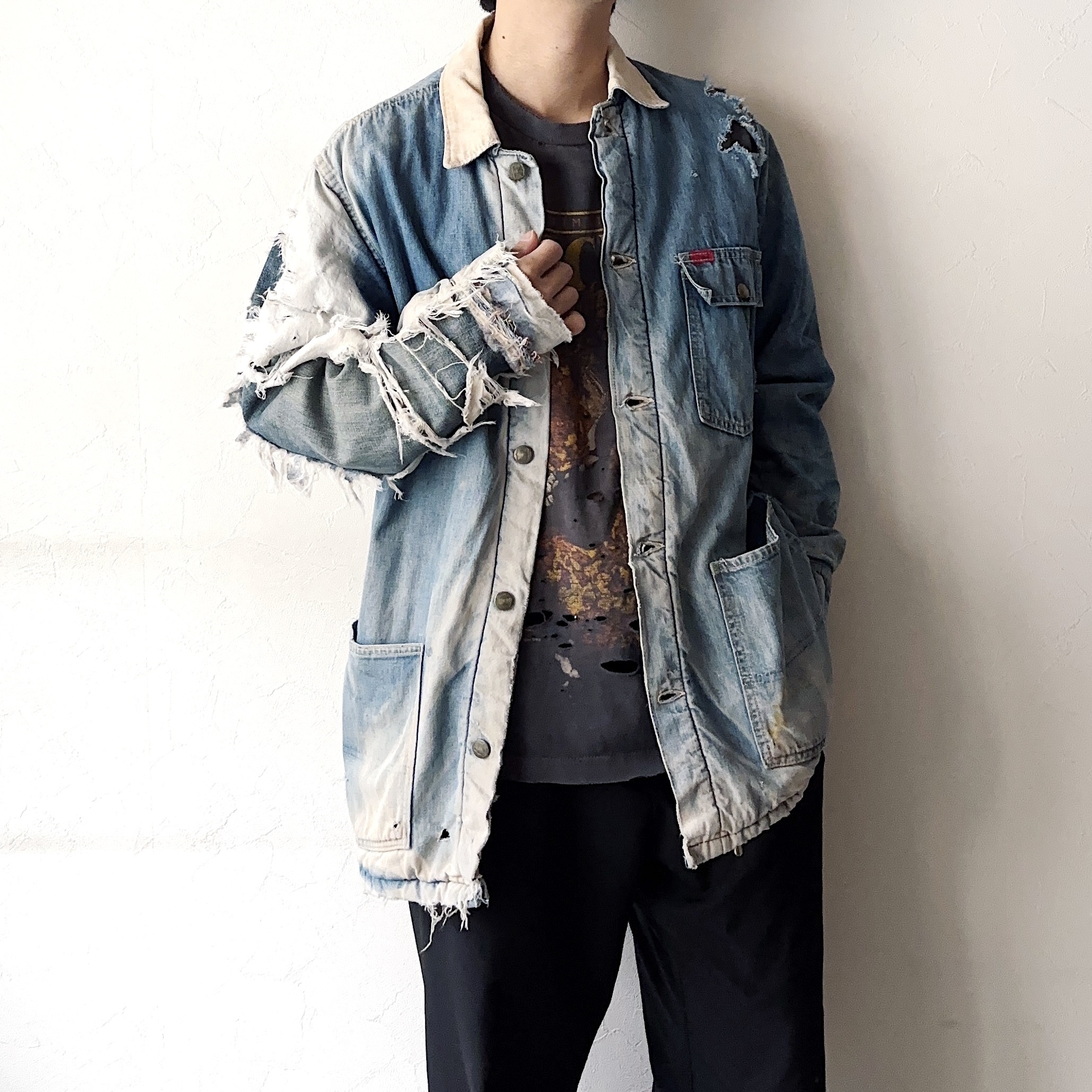 Vintage 70's【BIG SMITH】Grunge Denim Jacket の画像 4