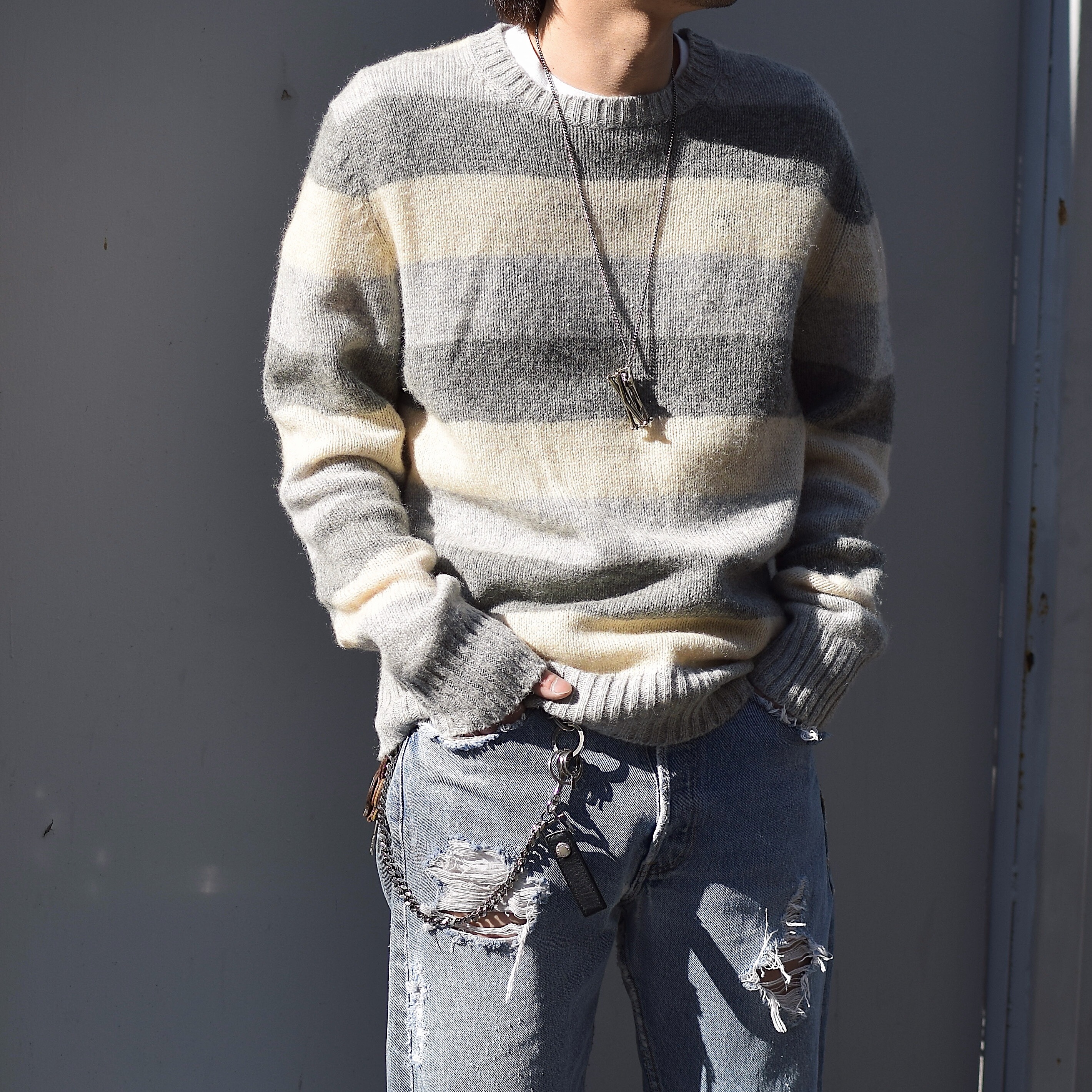 Vintage 80〜90's【Wrangler】Striped Knit Sweater の画像 3