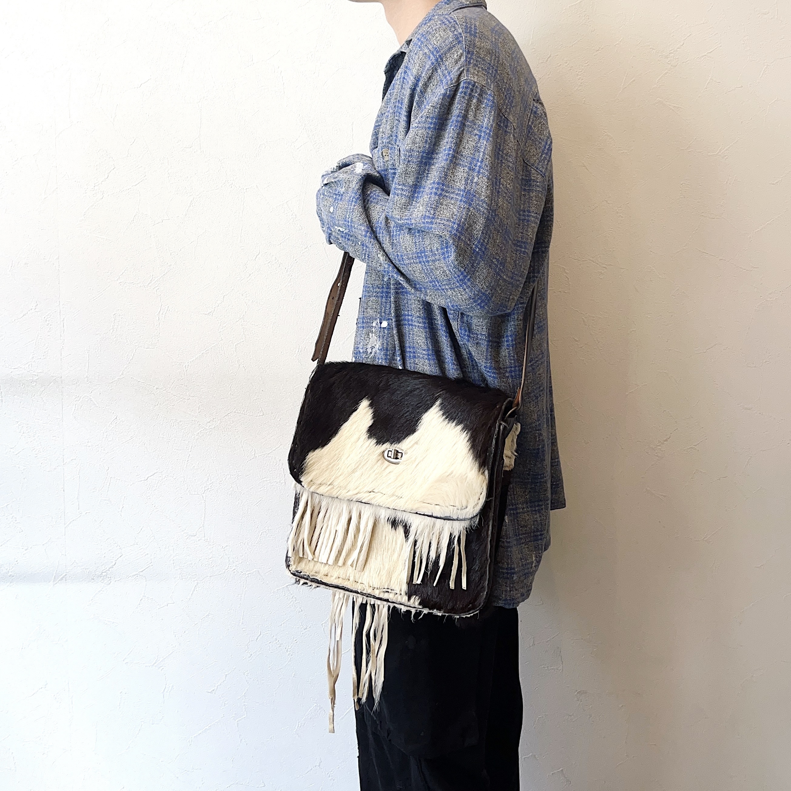 Vintage Haircalf Fringe Shoulder Bag の画像 3