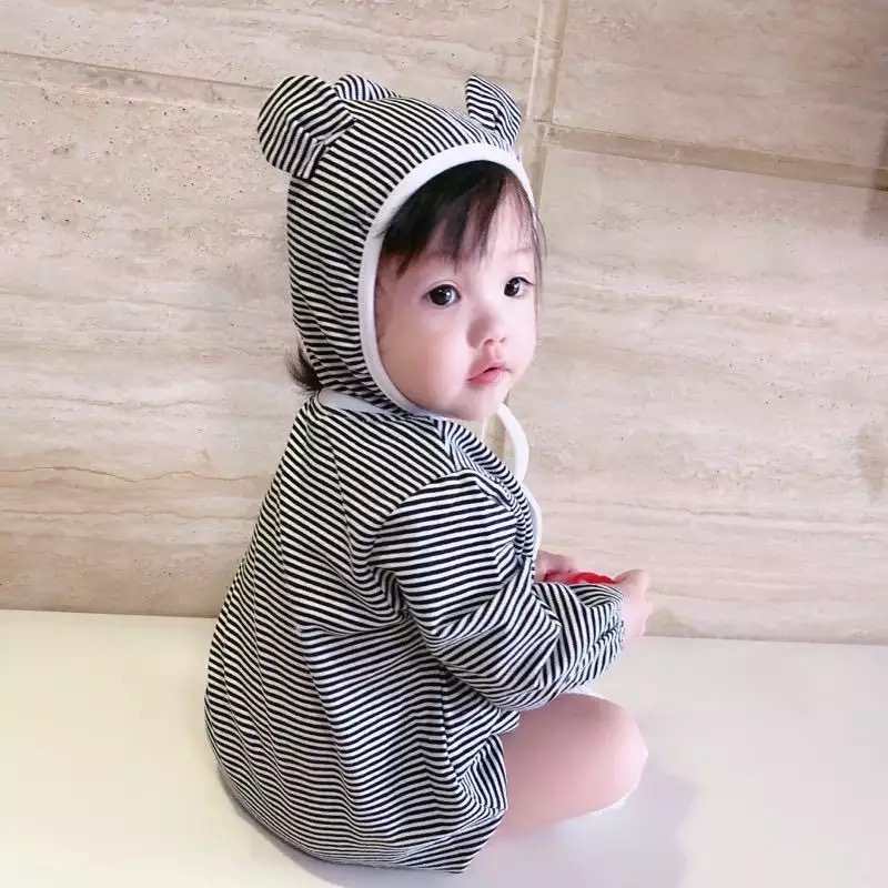 送料無料 予約商品 くま ロンパース 帽子付き 長袖 可愛い 男の子 女の子 出産祝い ベビー キッズ 3カ月 6カ月 12カ月 24カ月 Selectshop Aya