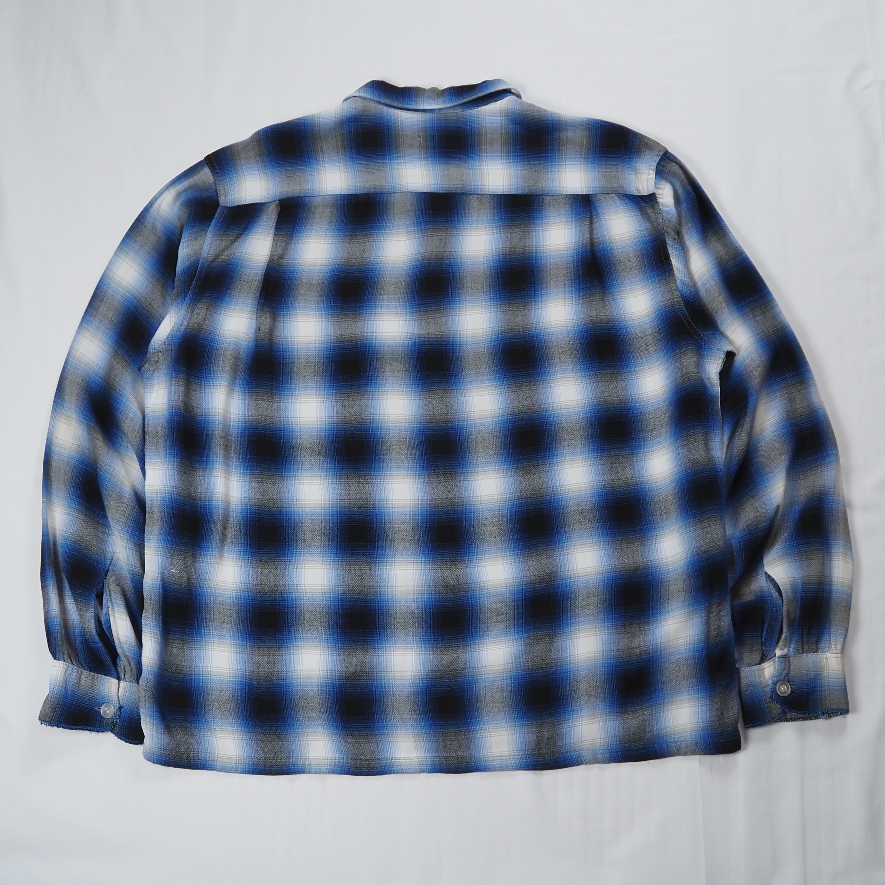 【9/23 20:00入荷商品】60's レーヨンシャツ オンブレ ブルー×ブラック の画像 11