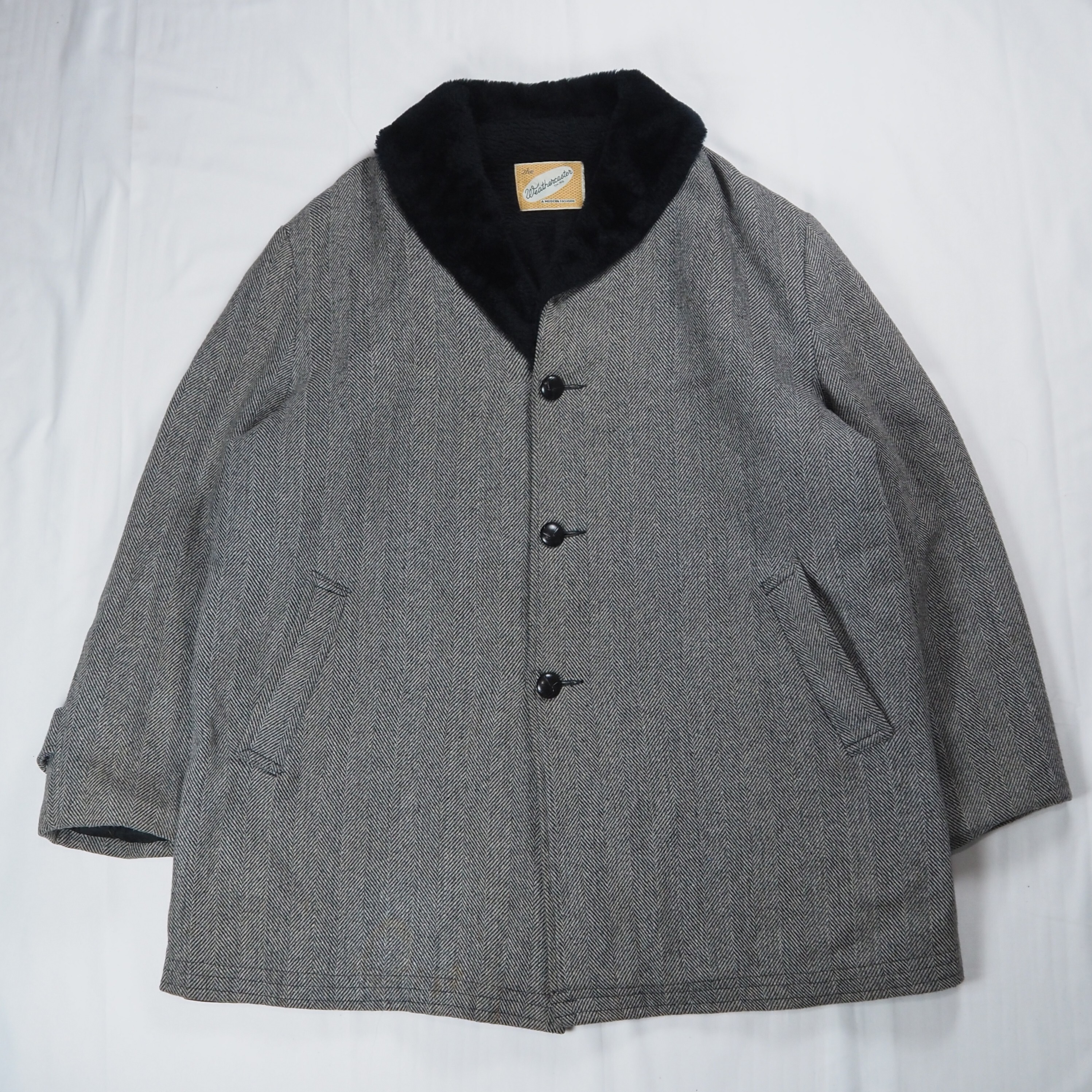 【9/23 20:00入荷】50's ウールコート ギャングコート グレー×ブラック