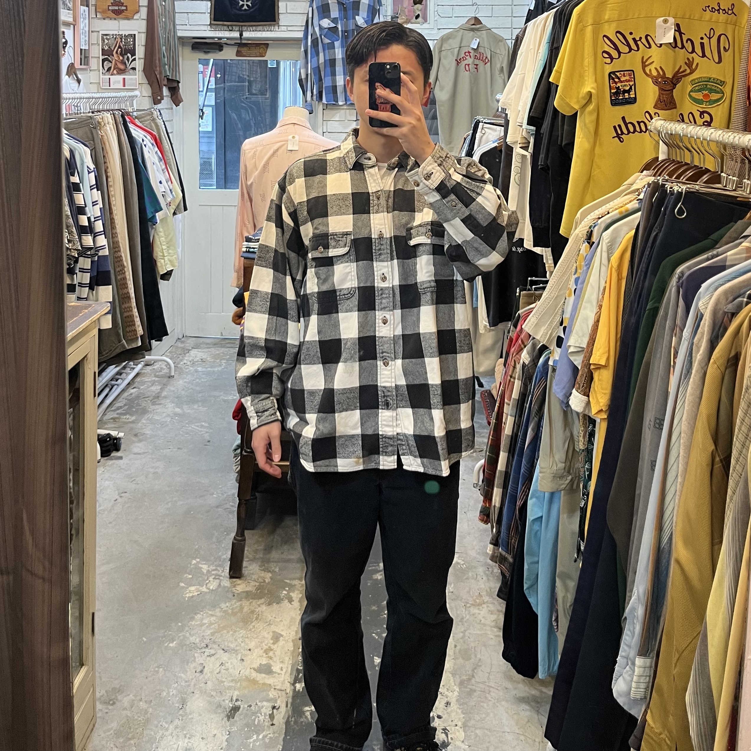 00’s Field and Stream ヘヴィネル ブラック×ホワイト の画像 2