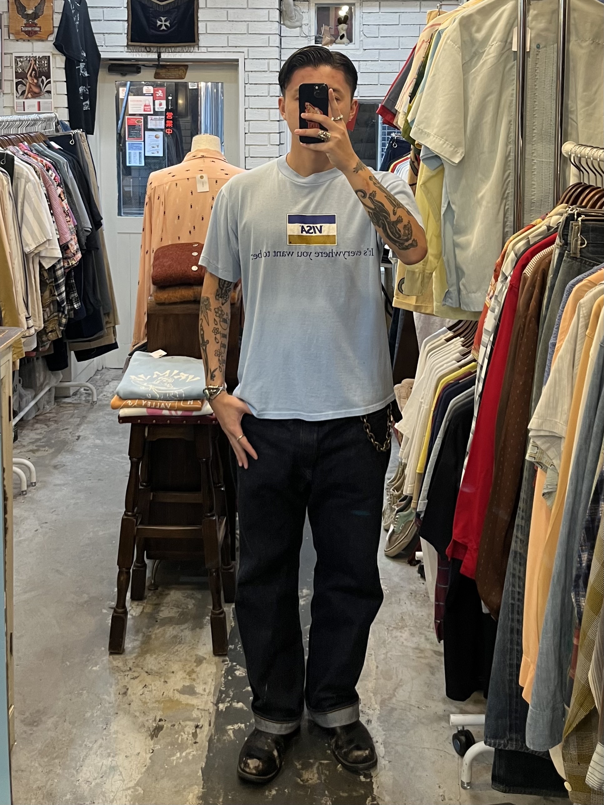 90’s VISA Tシャツ XL ライトブルー 企業Tシャツ の画像 4