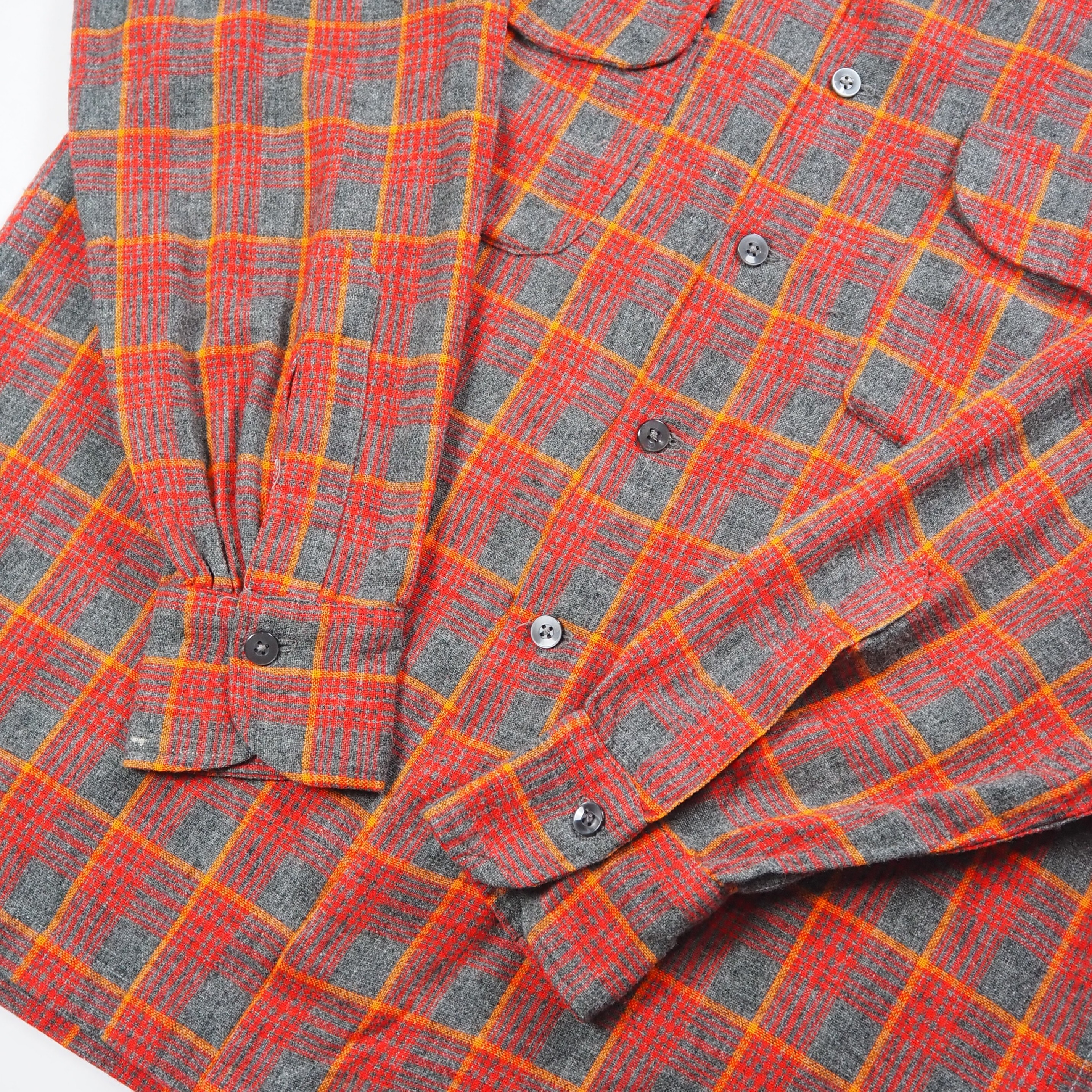 【9/23 20:00入荷】50's ウールシャツ レッド×グレー の画像 10