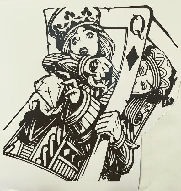 カッティング ステッカー タトゥー ギャング トランプ クイーン キング Usdm ローライダー スケボー ウォールステッカー Boonise