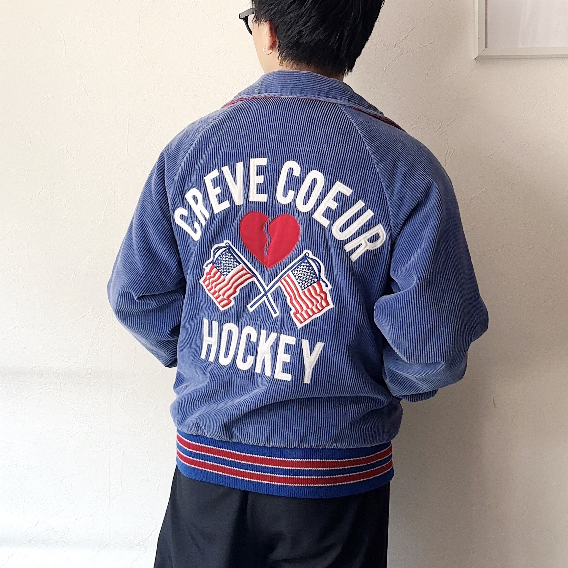Vintage 80's "CREAVE COEUR HOCKEY" Corduroy Jacket の画像 4