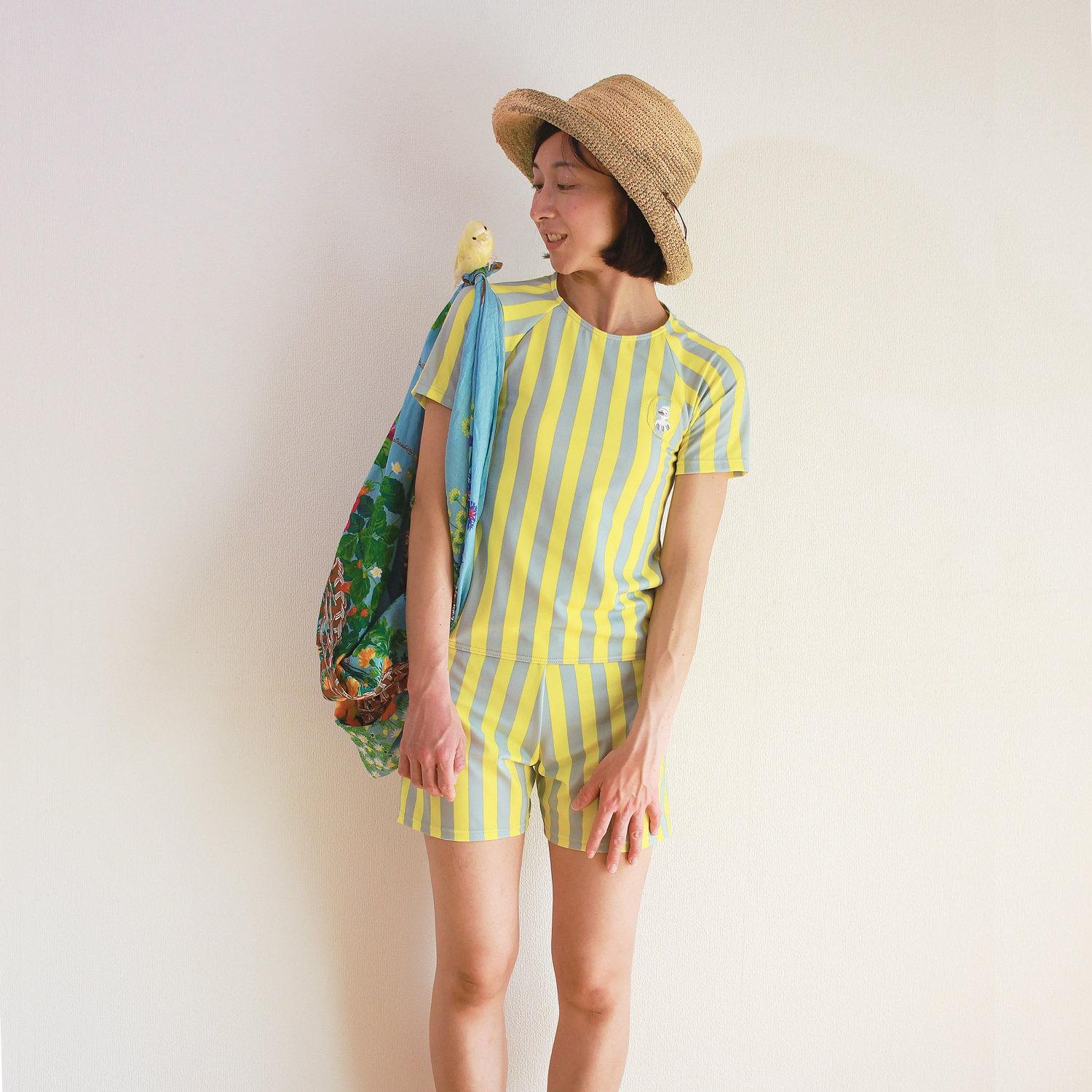 レディース レモン グレーストライプtシャツ型水着 3点セット Wl 07y Wacco ワッコ おやこの水着 公式 レディース レモン グレーストライプtシャツ型水着 3点セット Wl 07y Wacco ワッコ おやこの水着 公式