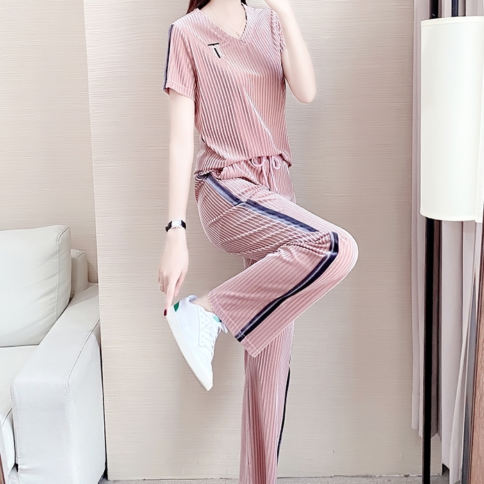 クリアランス販売店 セットアップ レディース ジムウェア Tシャツ ワイドパンツ フレア リブ ベロア ベルベットパンツ 特注販売中 Ssl Daikyogo Or Jp