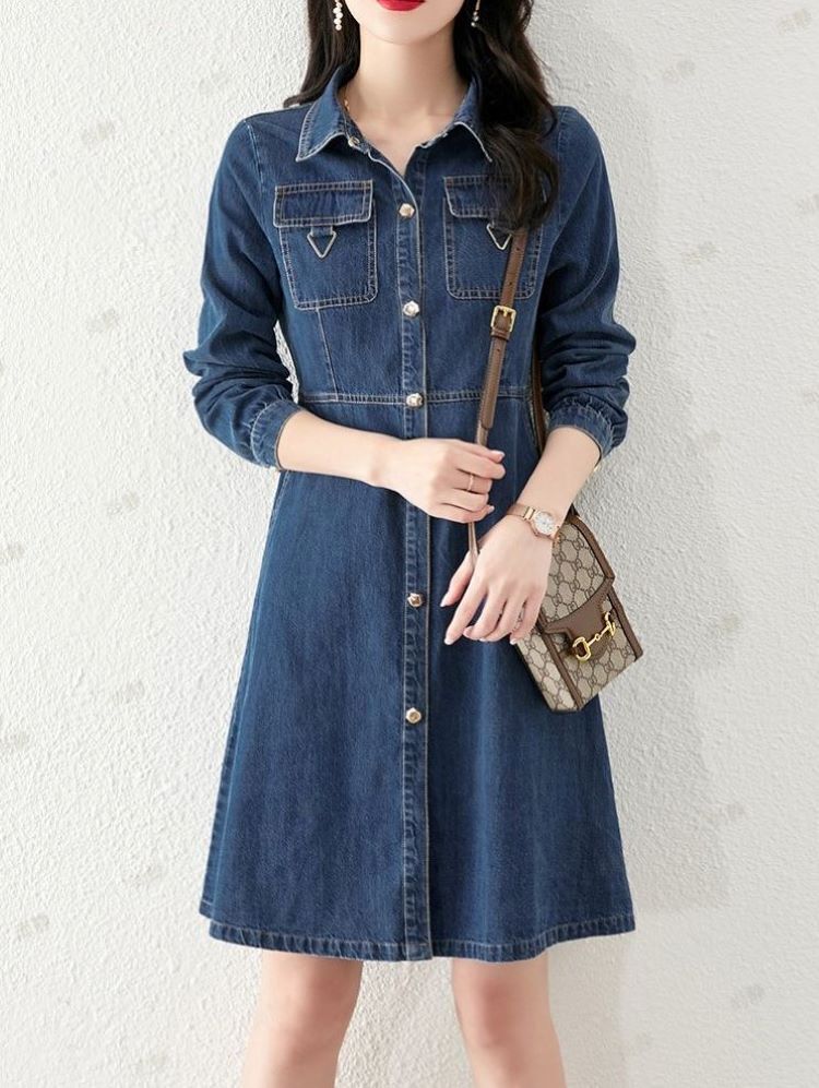 安い卸売り ワンピース 長袖 デニム ワンピ レディース 代 30代 40代 春 秋 冬 シャツ クリアランス専門店 Feliksas Lt
