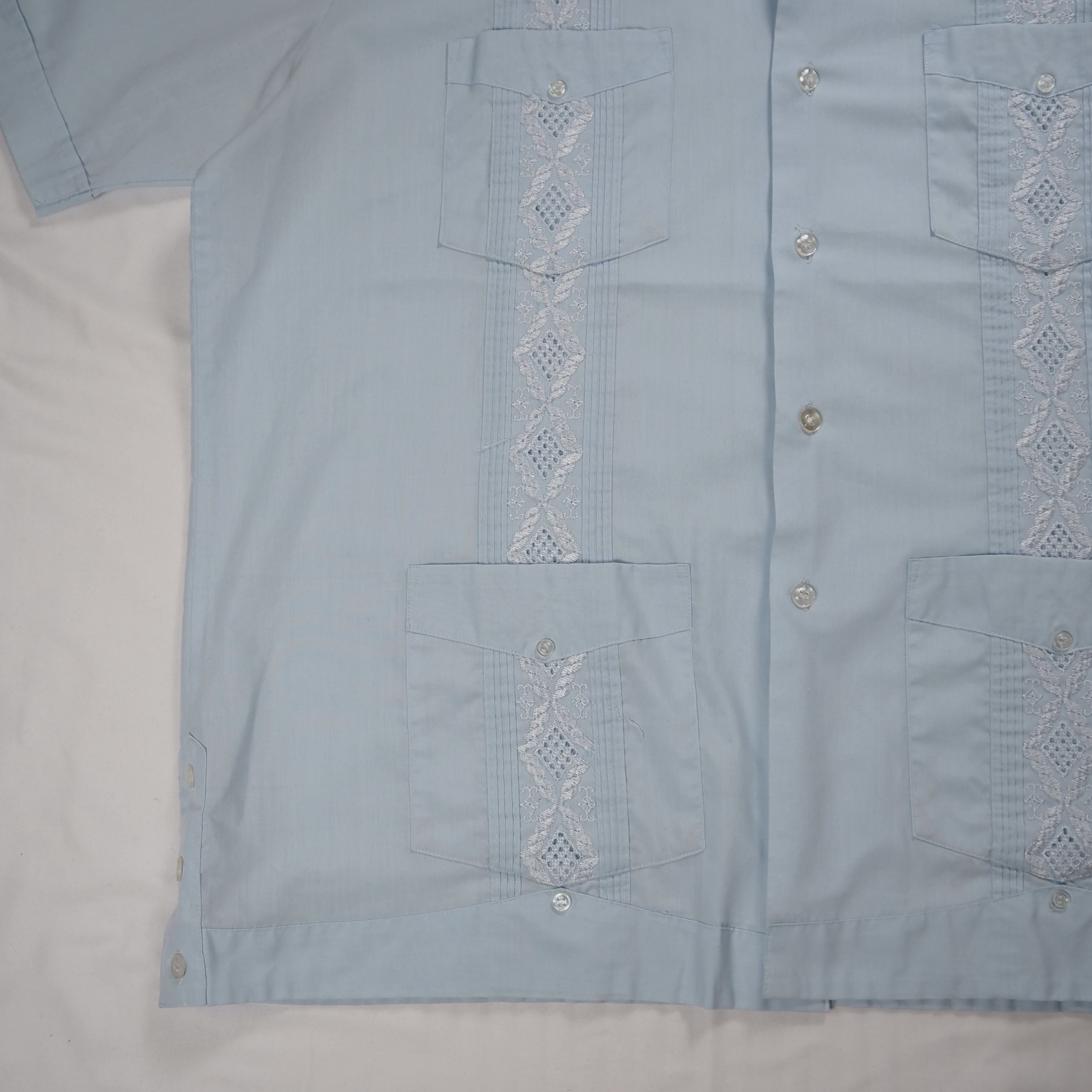 90’s Haband キューバシャツ 水色 XL の画像 9