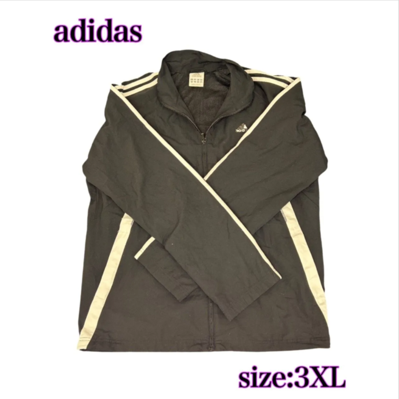 adidas ナイロンジャケット 黒 3XL