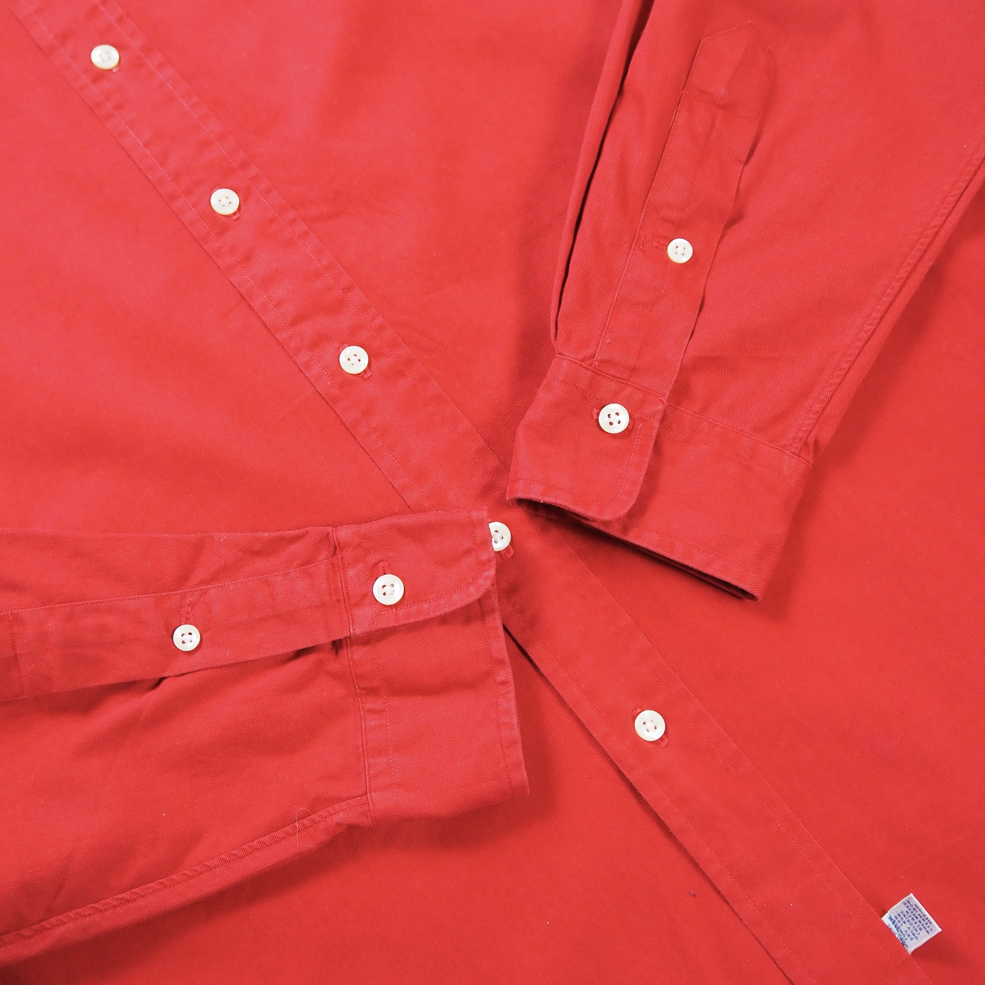90’s Ralph Lauren Cotton Shirt ワインレッド L の画像 5