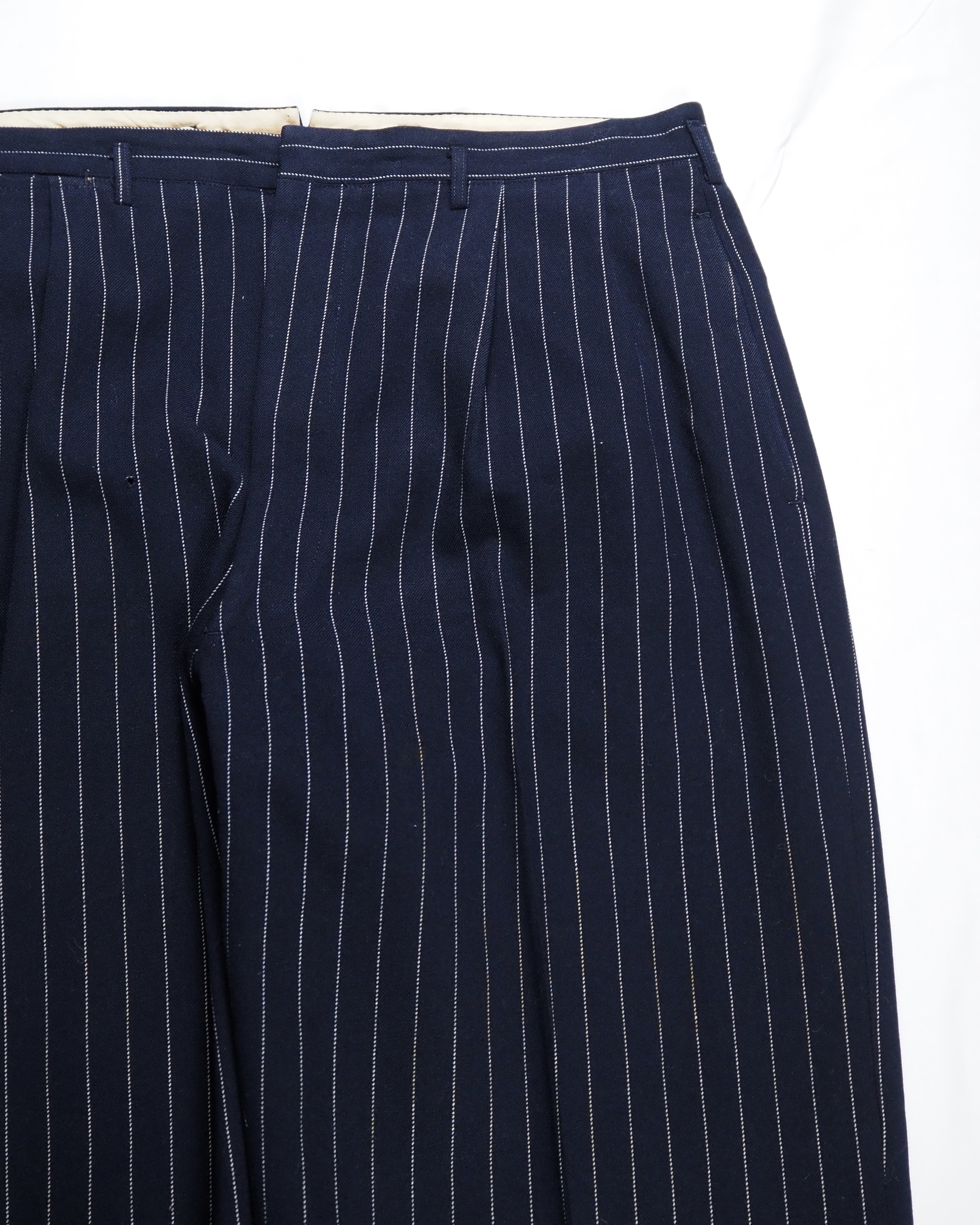 50’s Wool Slacks ストライプ ネイビー×ホワイト の画像 3