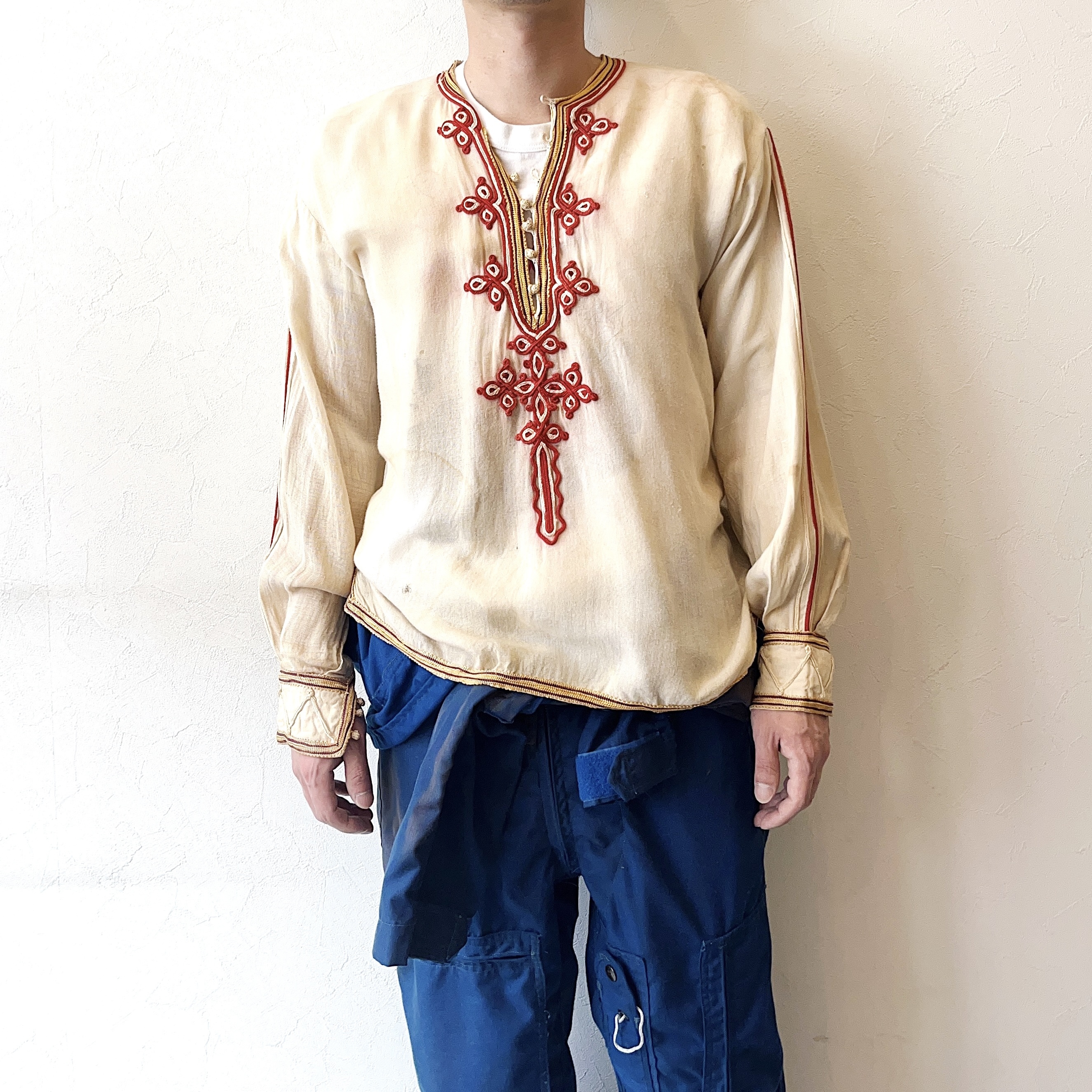 Vintage 60～70's Hippie Pullover Embroidered Shirt の画像 3