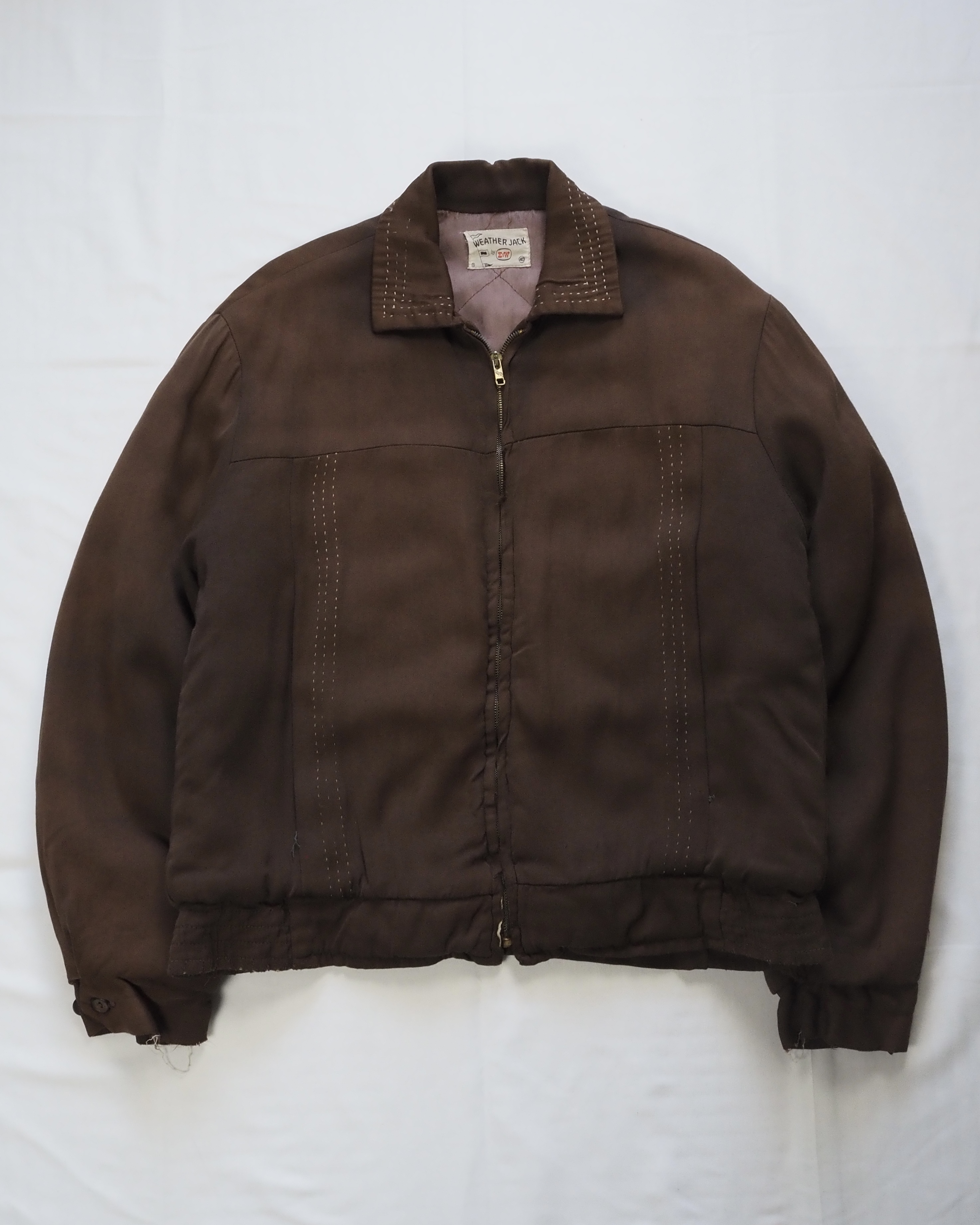 50’s E & W レーヨンギャバジャン 中綿入り ブラウン