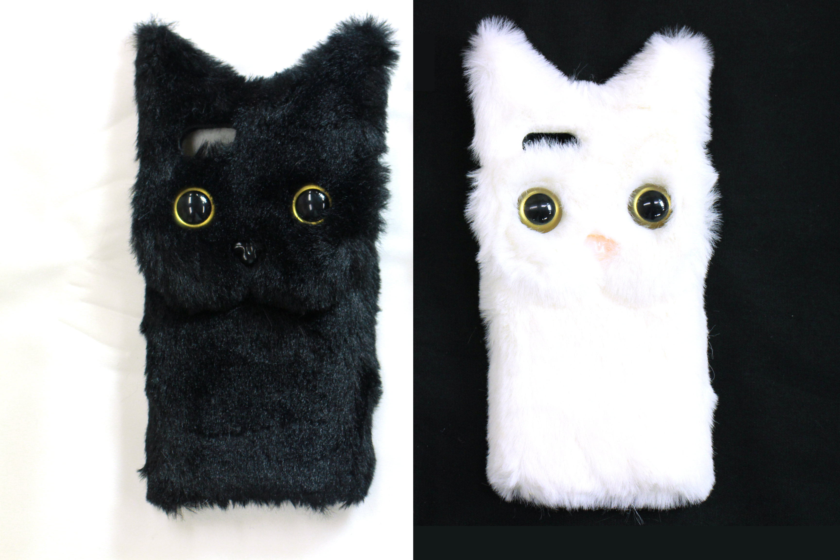 あなたは白ネコ それとも黒 Iphone8 Iphone7用 かわいいネコちゃんケース Ami Comi Shop