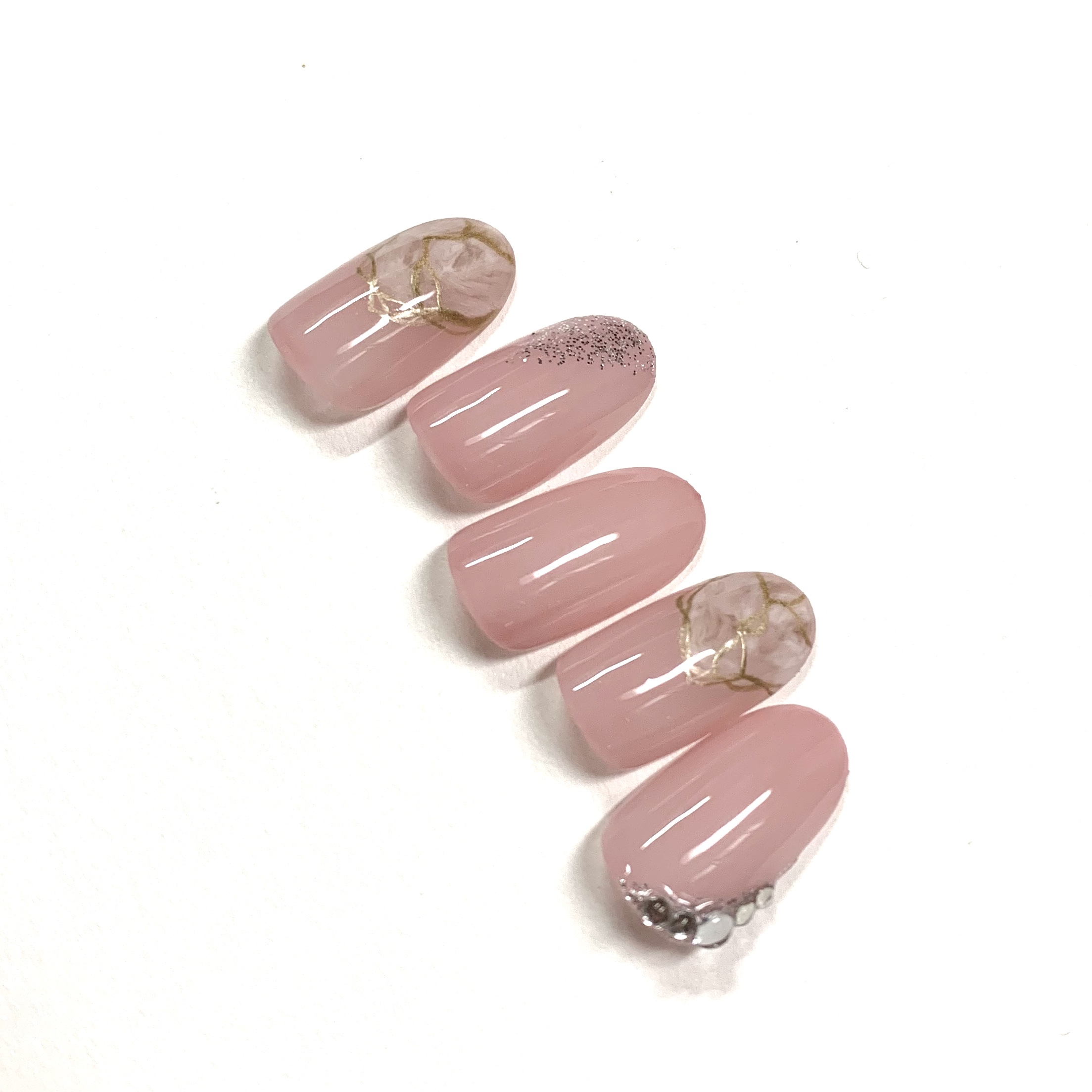 ナチュラルピンクと大理石風ネイル Loveaul Nails ナチュラルピンクと大理石風ネイル Loveaul Nails