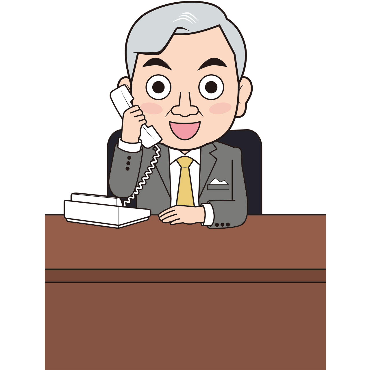 固定電話で話す男性社長 Sozaido