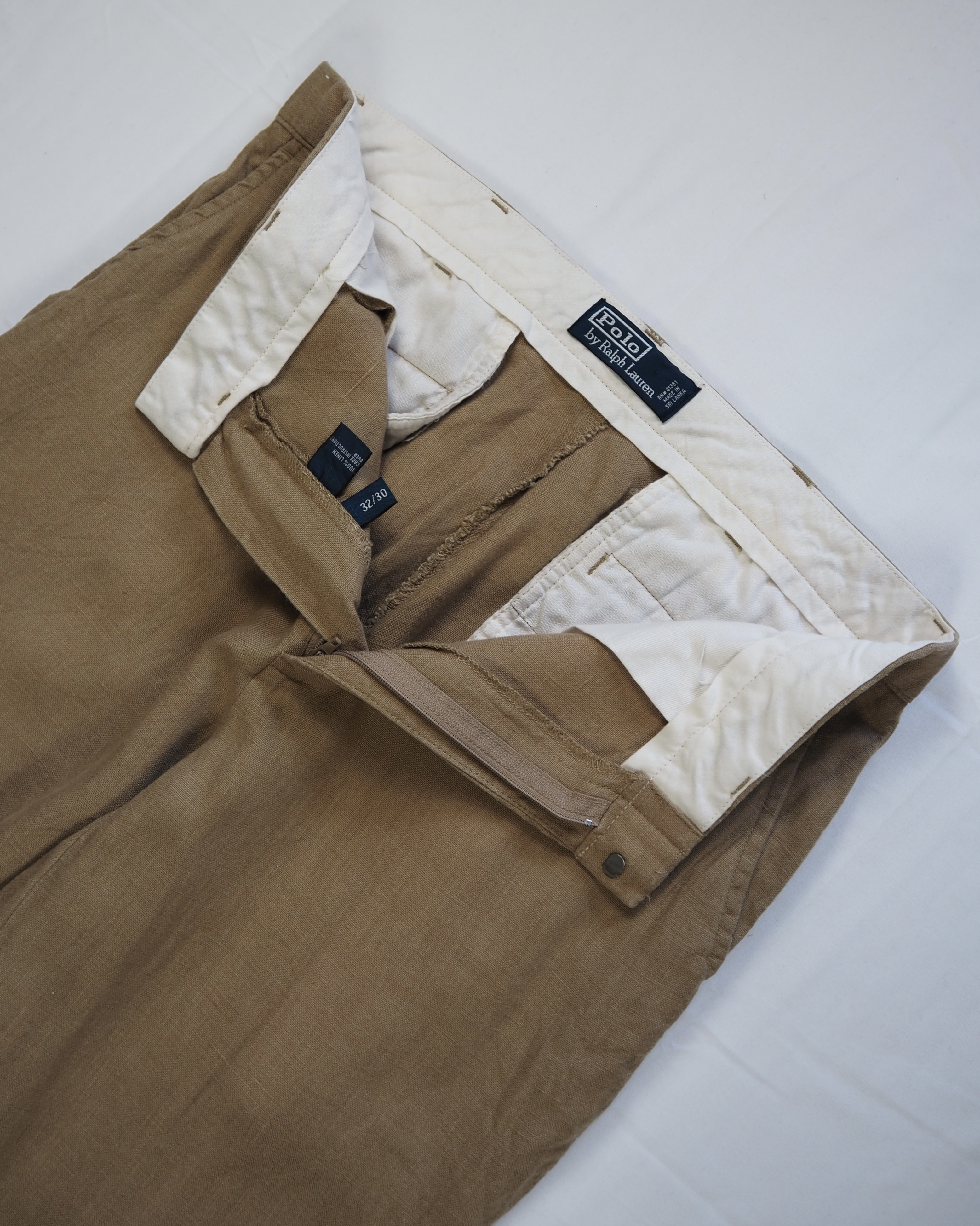 【5/6(水) 20:00入荷】90’s Ralph Lauren リネンスラックス 32×30 ブラウン の画像 3