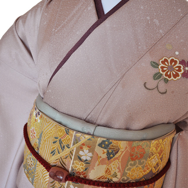 ワイドサイズ(トール&超ワイド)■訪問着レンタル■薄紫綸子に花鹿の子huwide5〔往復送料無料〕 - 画像1