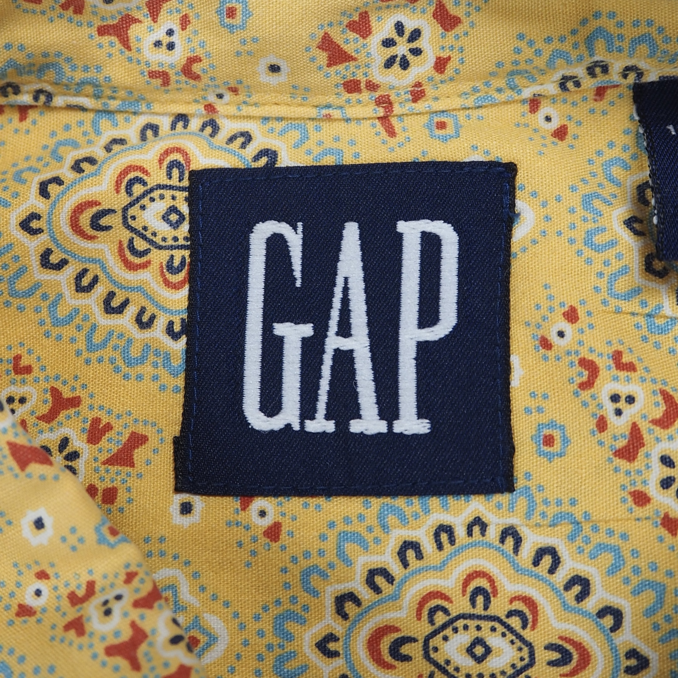 90’s OLD GAP コットンシャツ XL イエロー の画像 12
