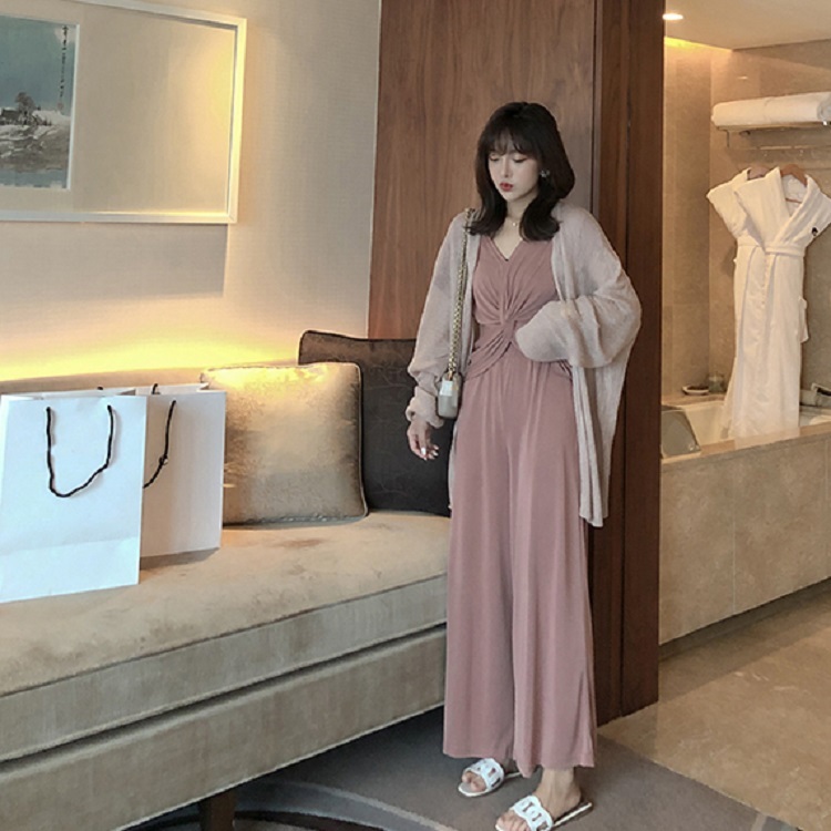 セットアップ 2点セット レディースセット 上下セット トップス ボトムス ワイド ワイドパンツ 女性用 半袖 無地 Vネック カジュアル お洒落 普段着 部屋着 ルームウエア 旅行 シンプル 定番 人気 お得 おすすめ 無地 スポーティー スタイリッシュ 全2色 Op0926