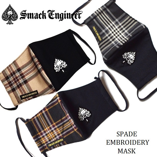 Smack Engineer スマックエンジニア Spade Embroidery Mask 布マスク ゴム調整可 ファッション チェック柄 黒 ブラック ベージュ スカル ドクロ スペード メンズ レディース Rock Punk ロック パンク バンド フェス ギフトラッピング無料 ステージ衣装 Rogia Rogia Smack Engineer スマックエンジニア Spade Embroidery Mask 布マスク ゴム調整可 ファッション チェック柄 黒 ブラック ベージュ スカル ドクロ スペード メンズ レディース Rock Punk ロック パンク バンド フェス ギフトラッピング無料 ステージ衣装 Rogia Rogia
