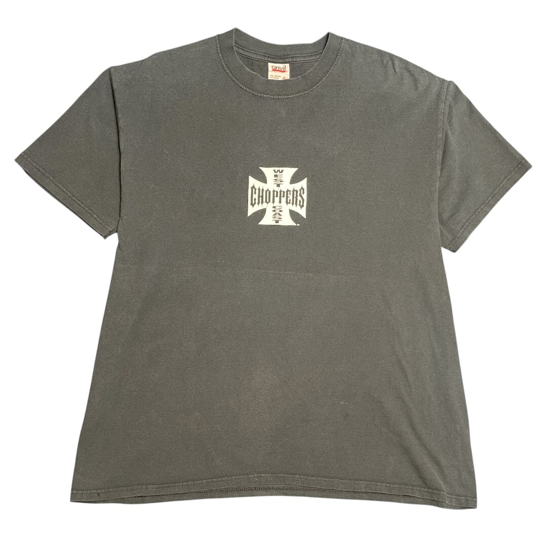 【WEST COAST CHOPPERS】ウエストコーストチョッパーズ  アイアンクロスロゴ Tシャツ 黒 XL