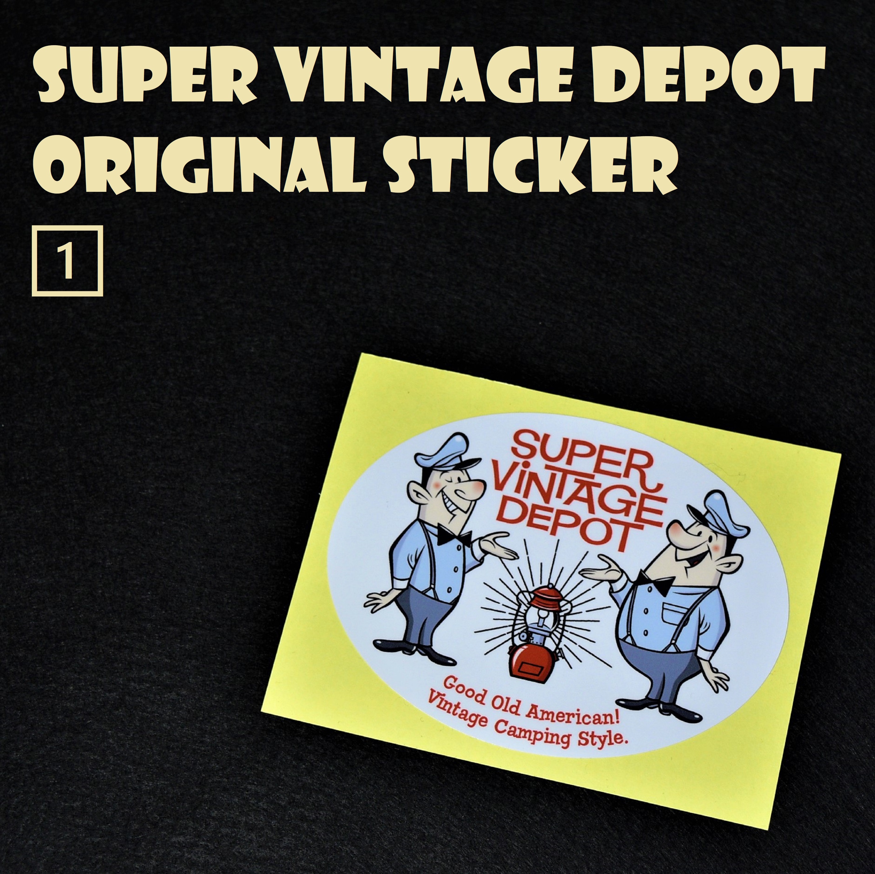 Super Vintage Depot オリジナルステッカー 各種 Pvc 耐候性 耐光性 耐水性 ビンテージ キャンプ シール 1mm X 90mm 楕円 105mm直径 円 Super Vintage Depot スーパービンテージデポ