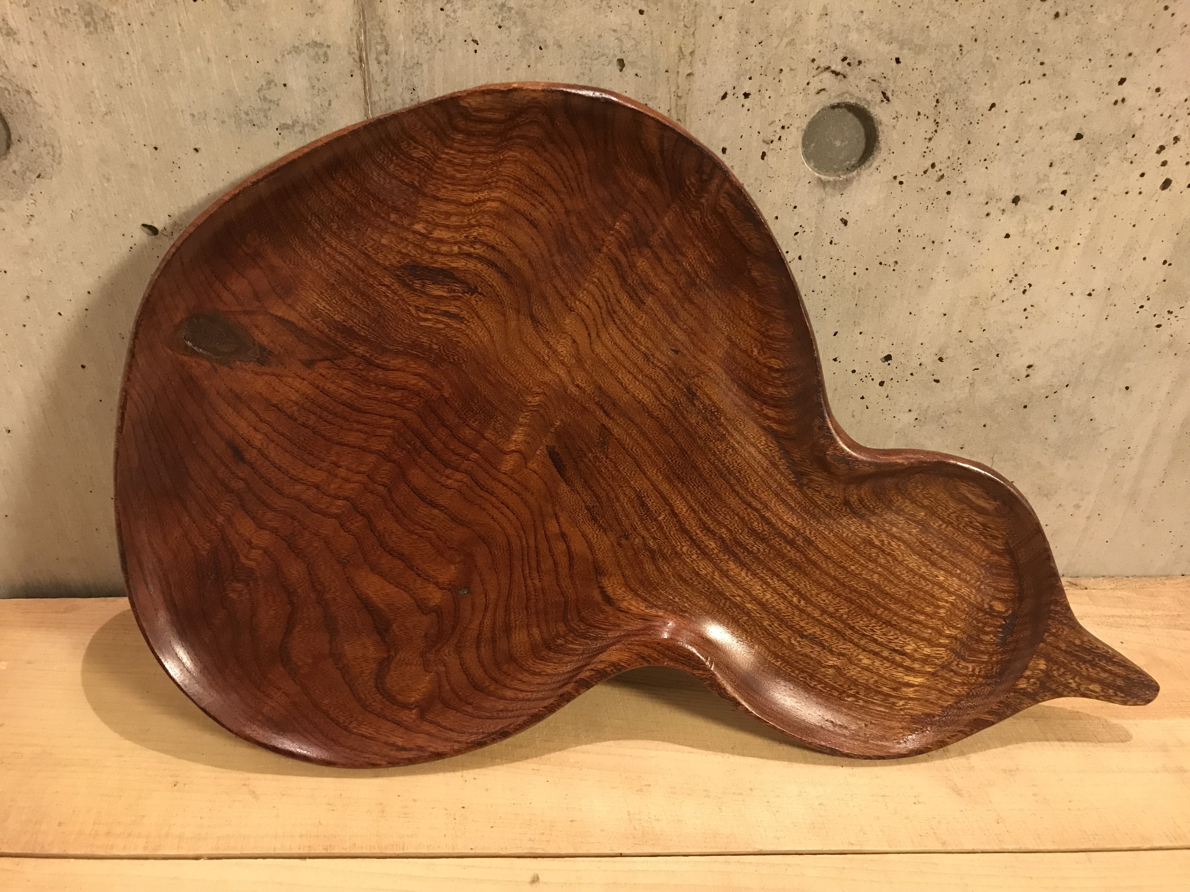 木製ひょうたん型おぼん 001 古道具polyscias