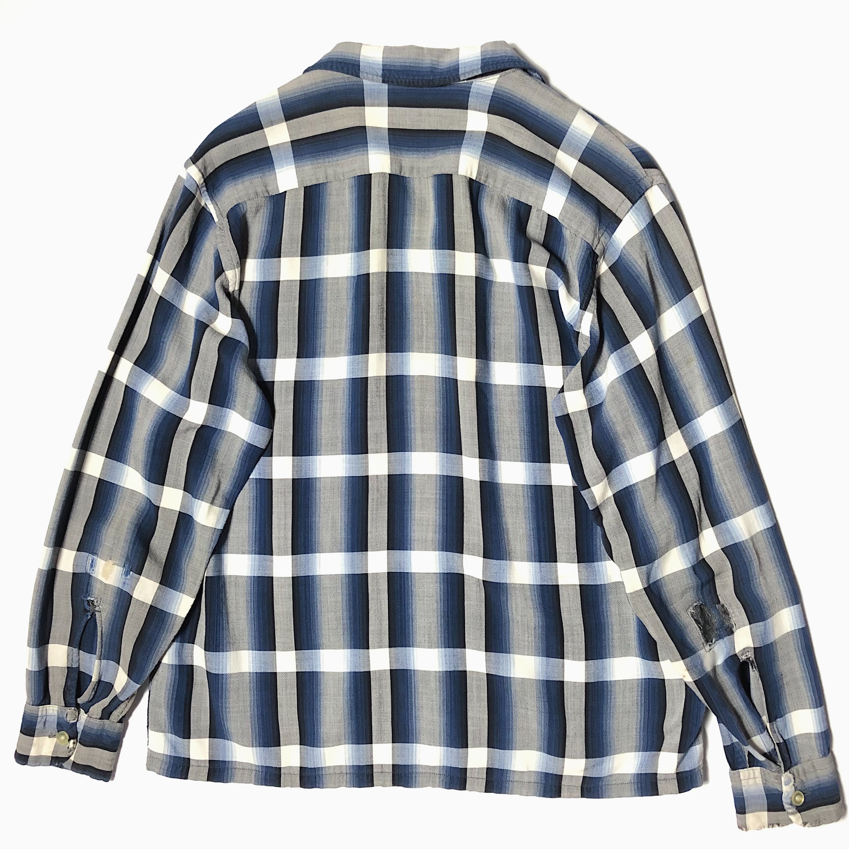 Vintage 60's【TOWNCRAFT】Ombre Check Rayon Shirt の画像 2