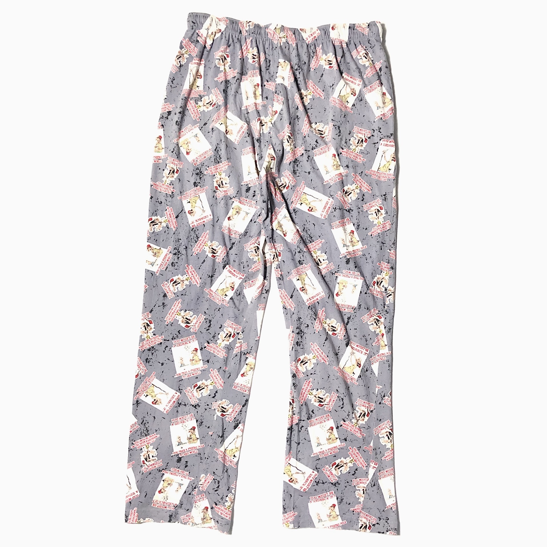 Y2K【JEFF FOXWORTHY】"YOU MIGHT BR A REDNECK IF..." Pajama Pants の画像 2