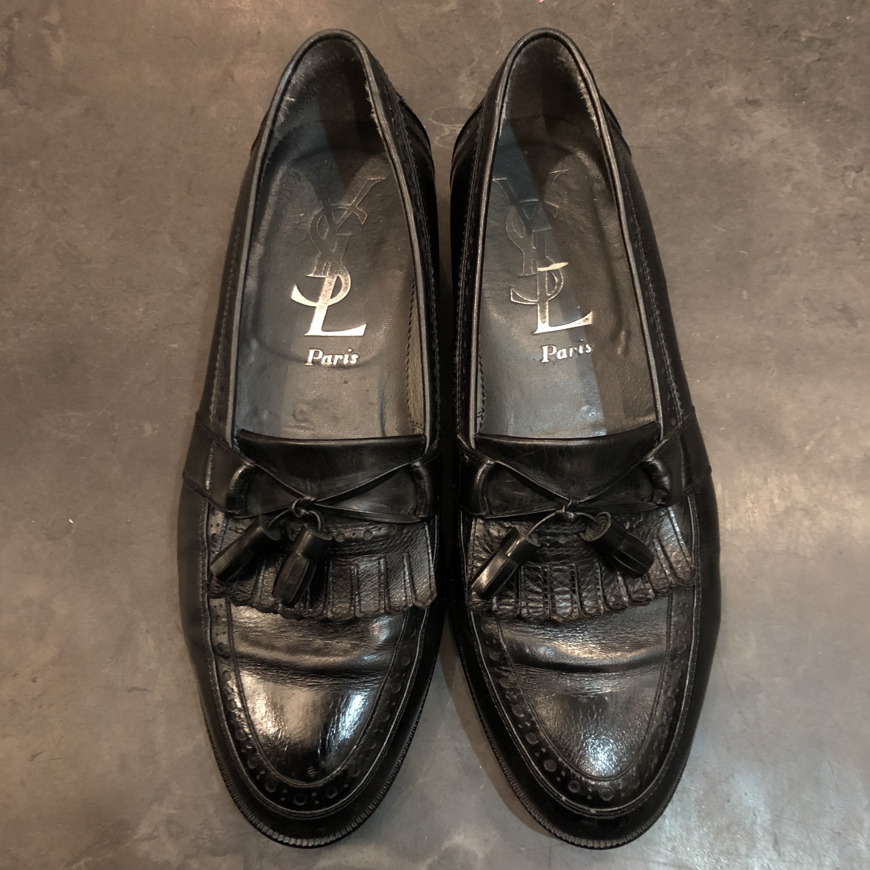 Yves Saint Laurent イヴ サンローラン タッセルローファー 26ee アウトソール28cm ブラック Room