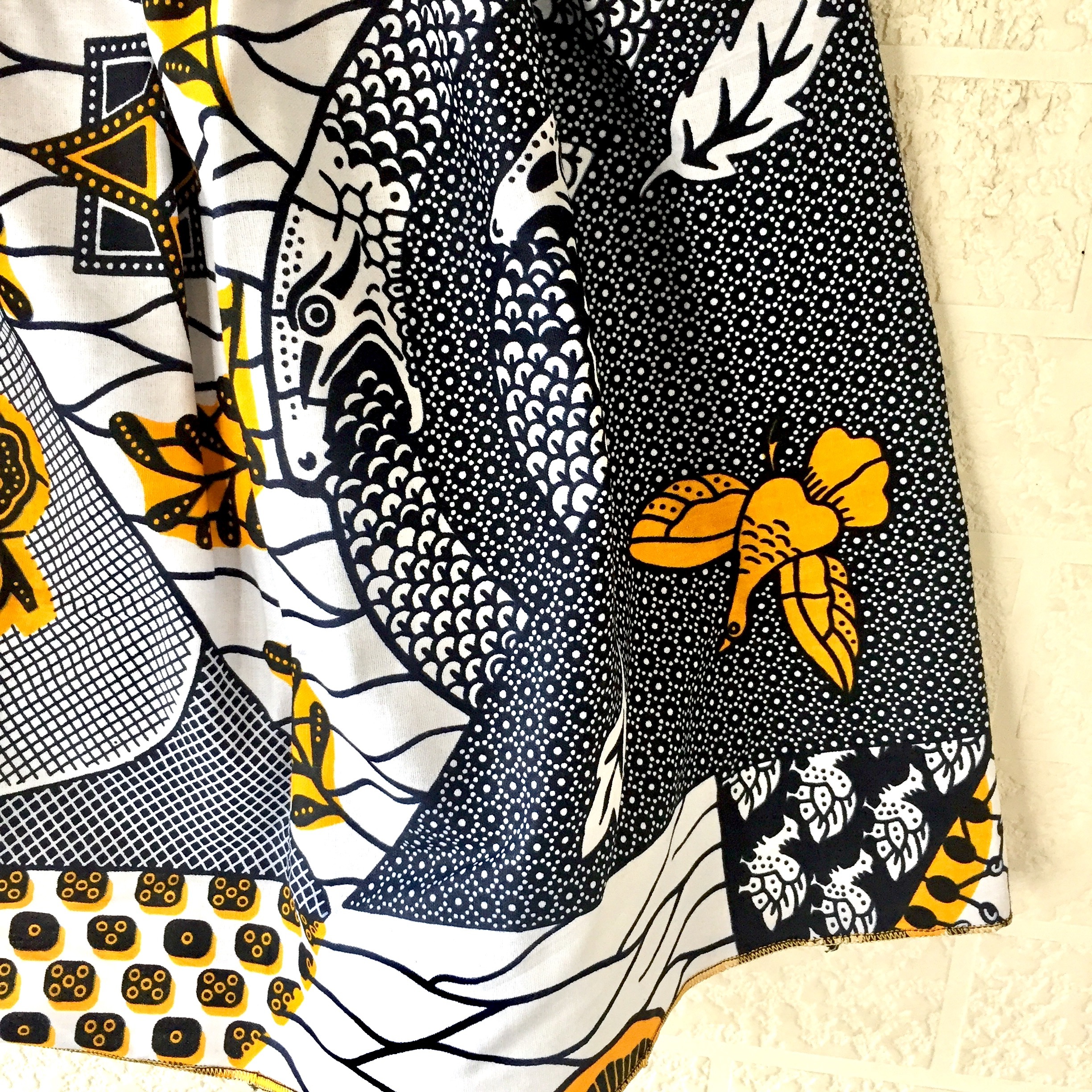 アフリカン キッズスカート ホワイト ネイビー イエロー ボタニカル トライバル柄 アニマル 和柄 Spooon Modern African Stylee