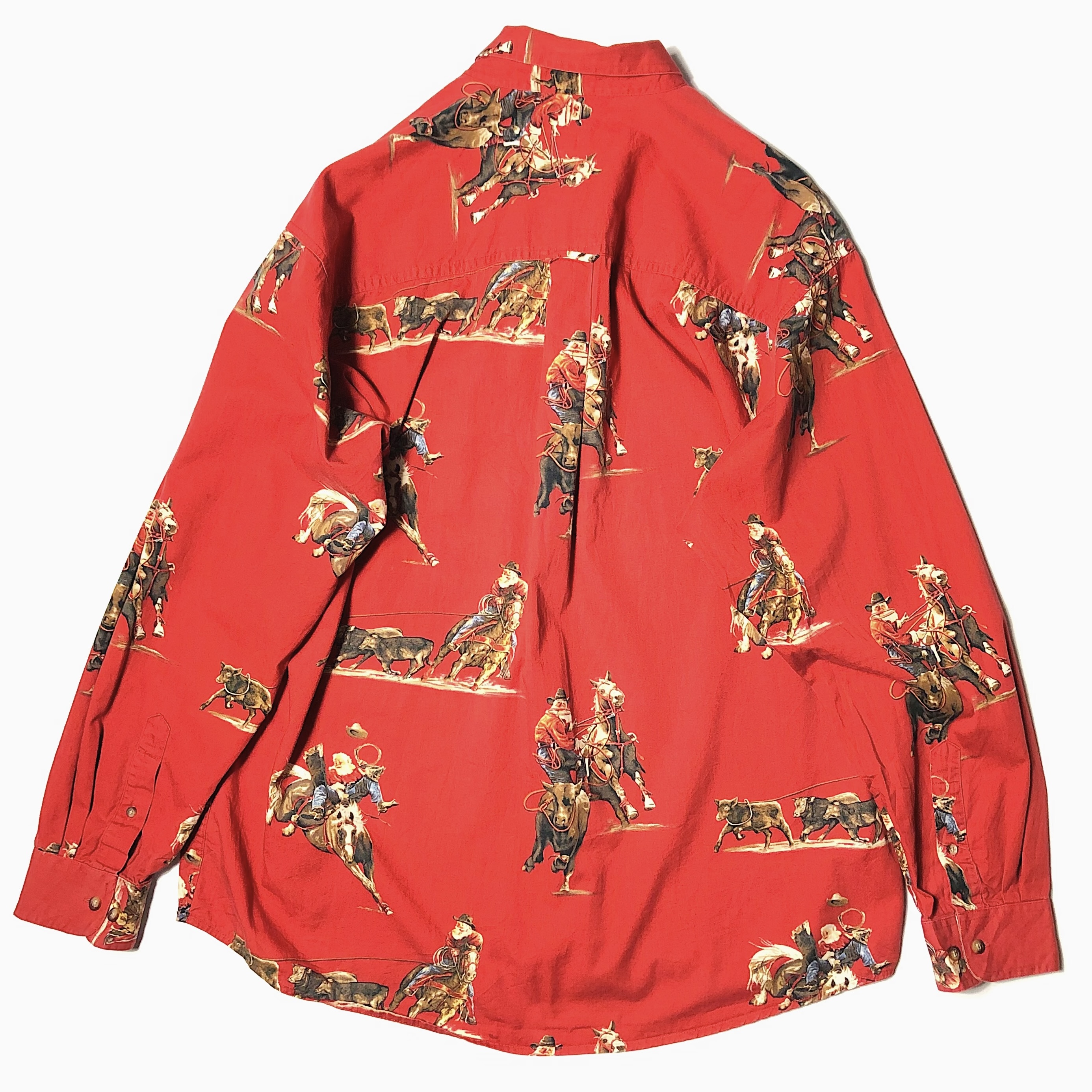 Vintage 90's【BIT & BRIDLE】"Cowboy" Patterned Shirt の画像 2