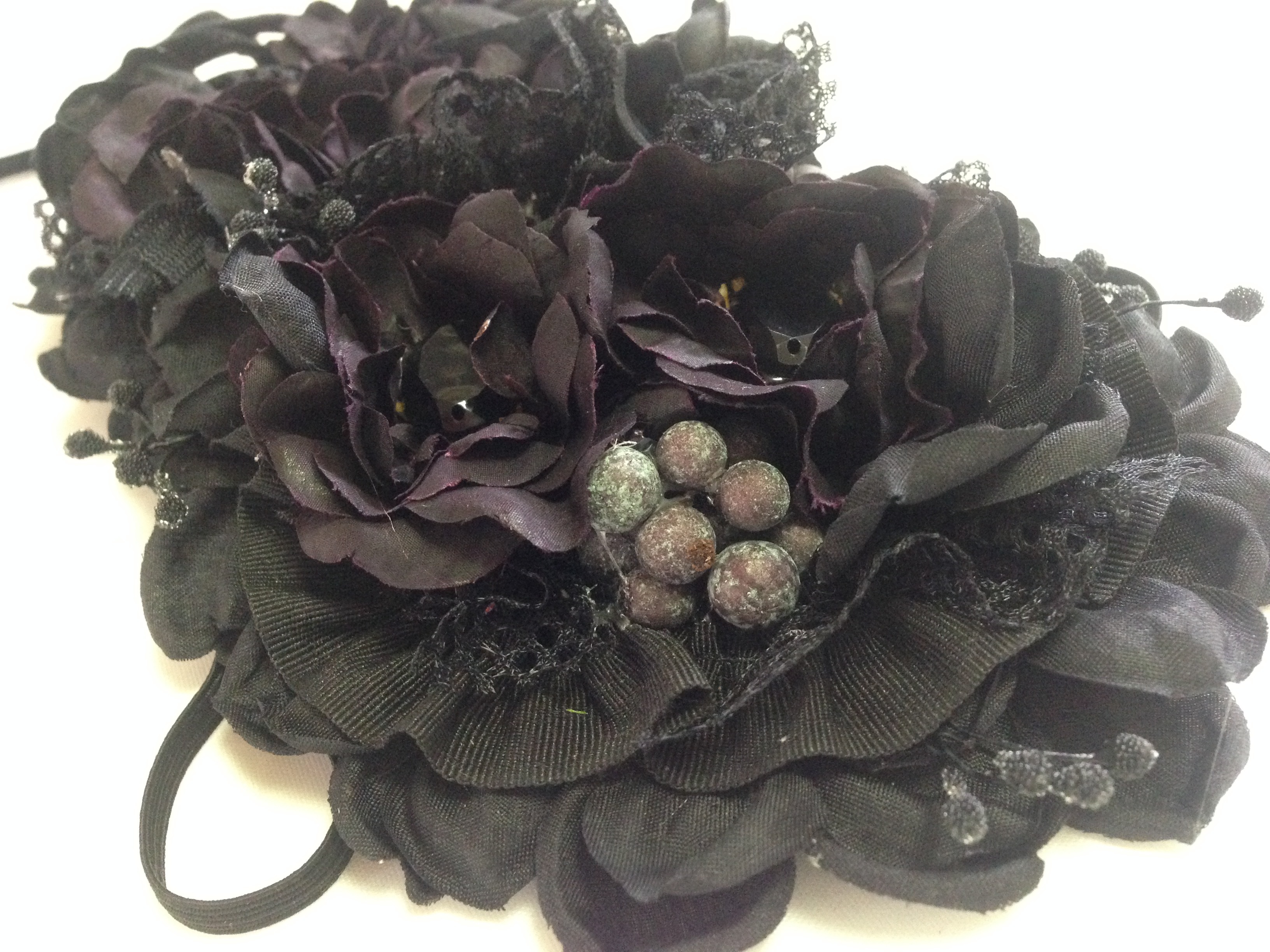 ゴスロリロリィタのヘッドドレス花 着物浴衣髪飾り フラワーハーモニー