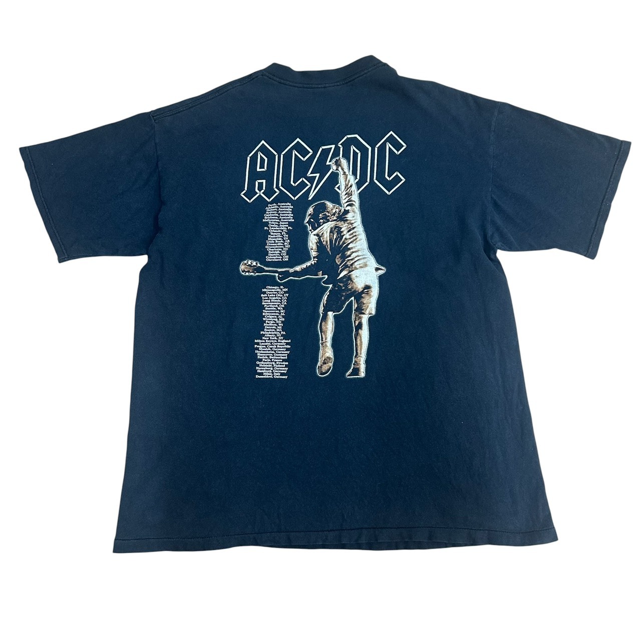00s AC/DC “Stiff Upper Lip” ツアー Tシャツ ロック バンドT フェード ブラック XL の画像 2