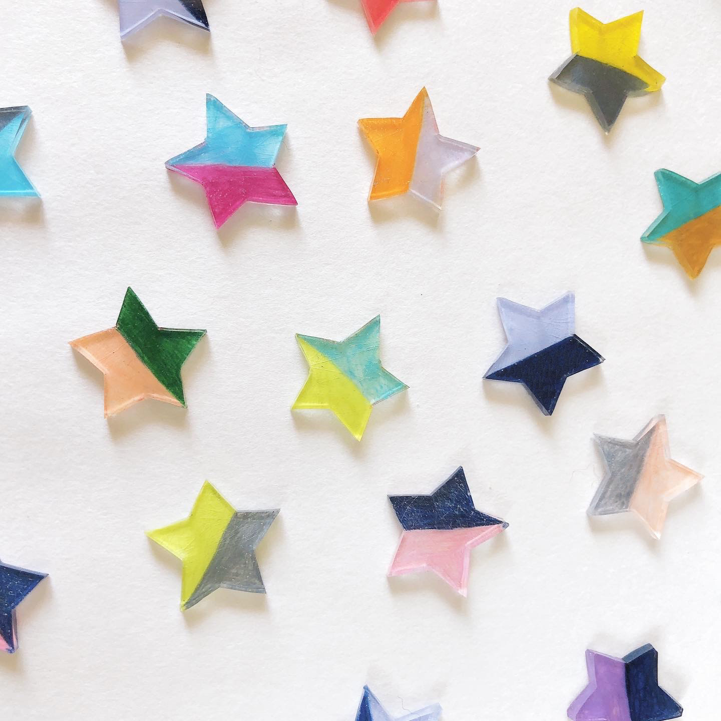 星ピアス 8colors プラバン Getumenlabo