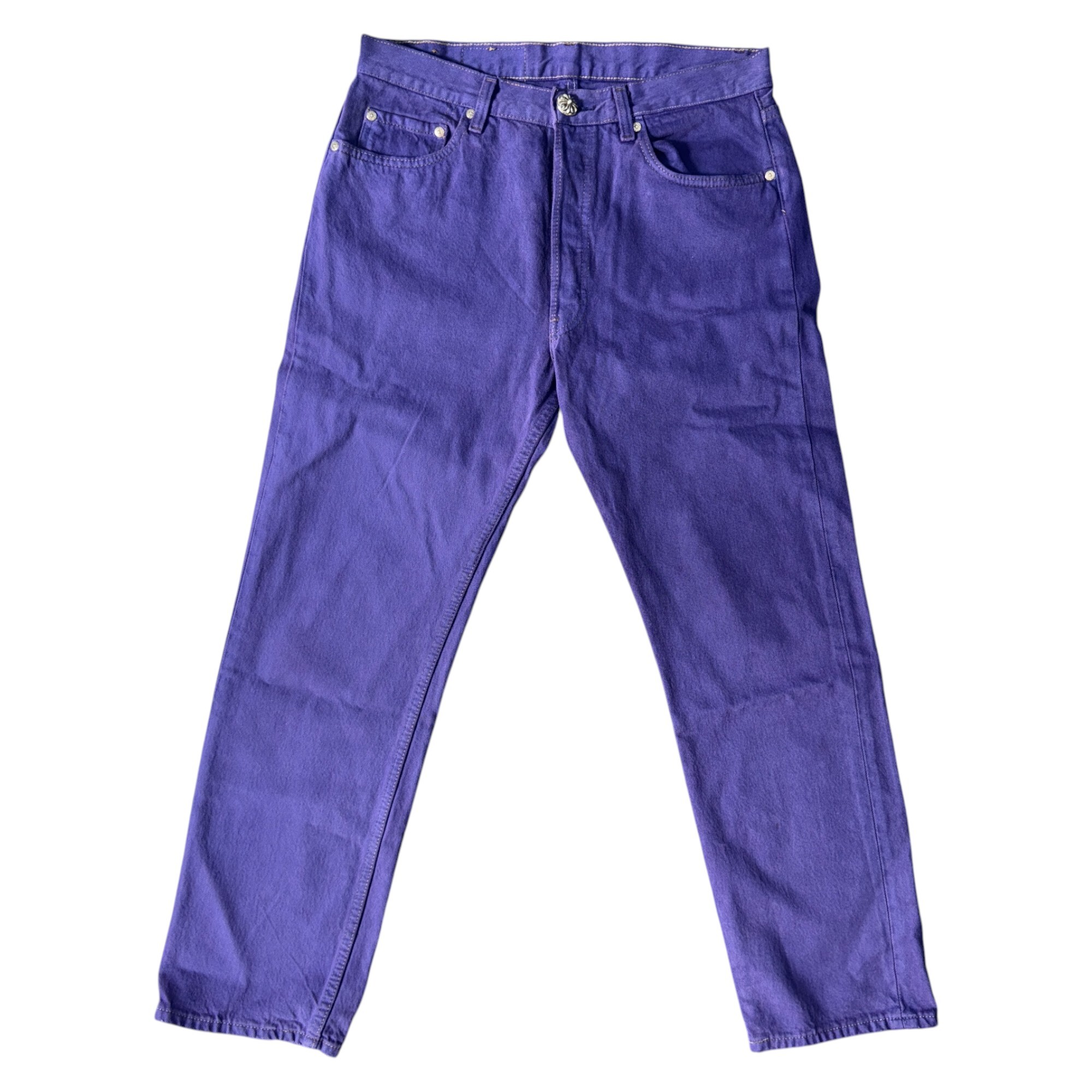 【CHROME HEARTS】クロムハーツ “CHROME HEARTSxLEVI’S” クロスボールボタン カラーデニムパンツ サイズ32