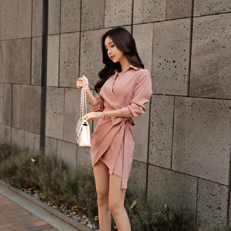 ワンピース 高級感 高品質 セクシー 無地 レディース ファンション ピンク 合わせやすい S M L Ll Dresszone