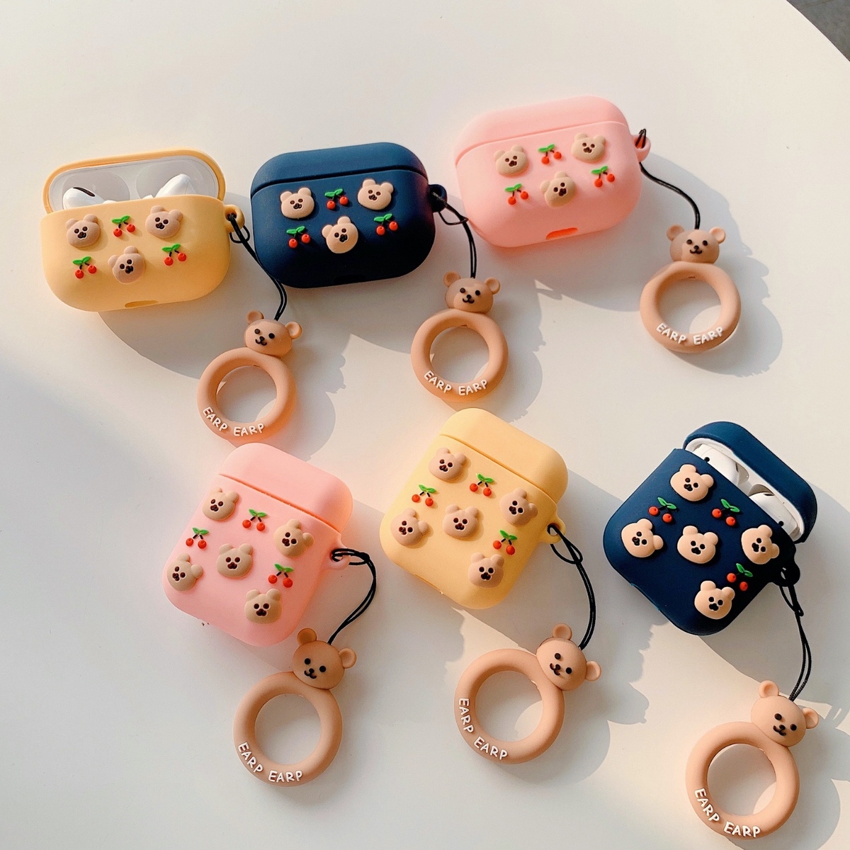Airpods Airpodspro ケース 韓国 クマ チェリーモチーフケース エアポッズ プロ カバー シリコン くま さくらんぼ フック付き かわいい 大人 可愛い お洒落 イヤホンケース セレクトショップオンリーユー Airpods Airpodspro ケース 韓国 クマ チェリーモチーフケース エアポッズ プロ カバー シリコン くま さくらんぼ フック付き かわいい 大人 可愛い お洒落 イヤホンケース セレクトショップオンリーユー