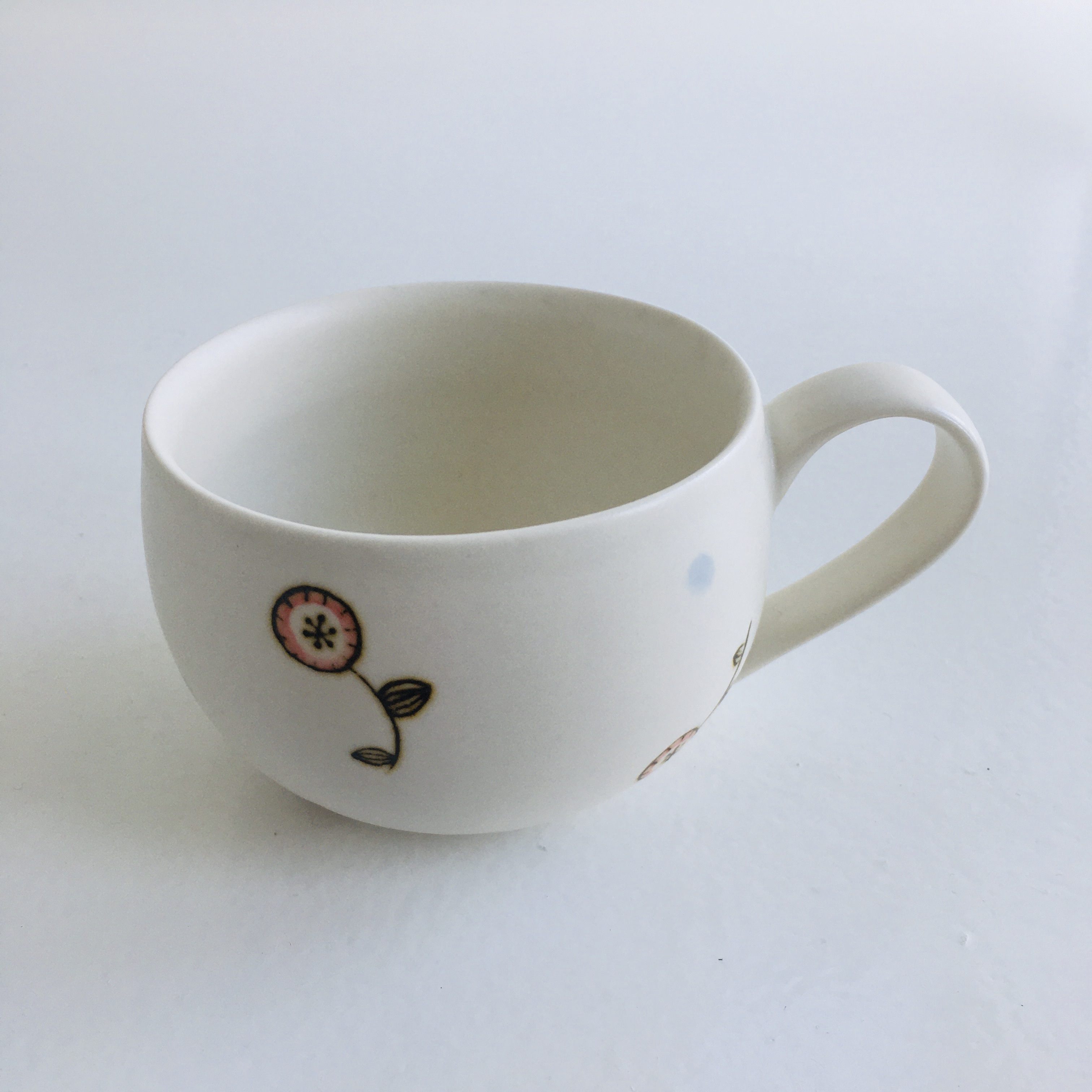 砥部焼 すこし屋 丸マグ 花ピンク 歩音 あるね