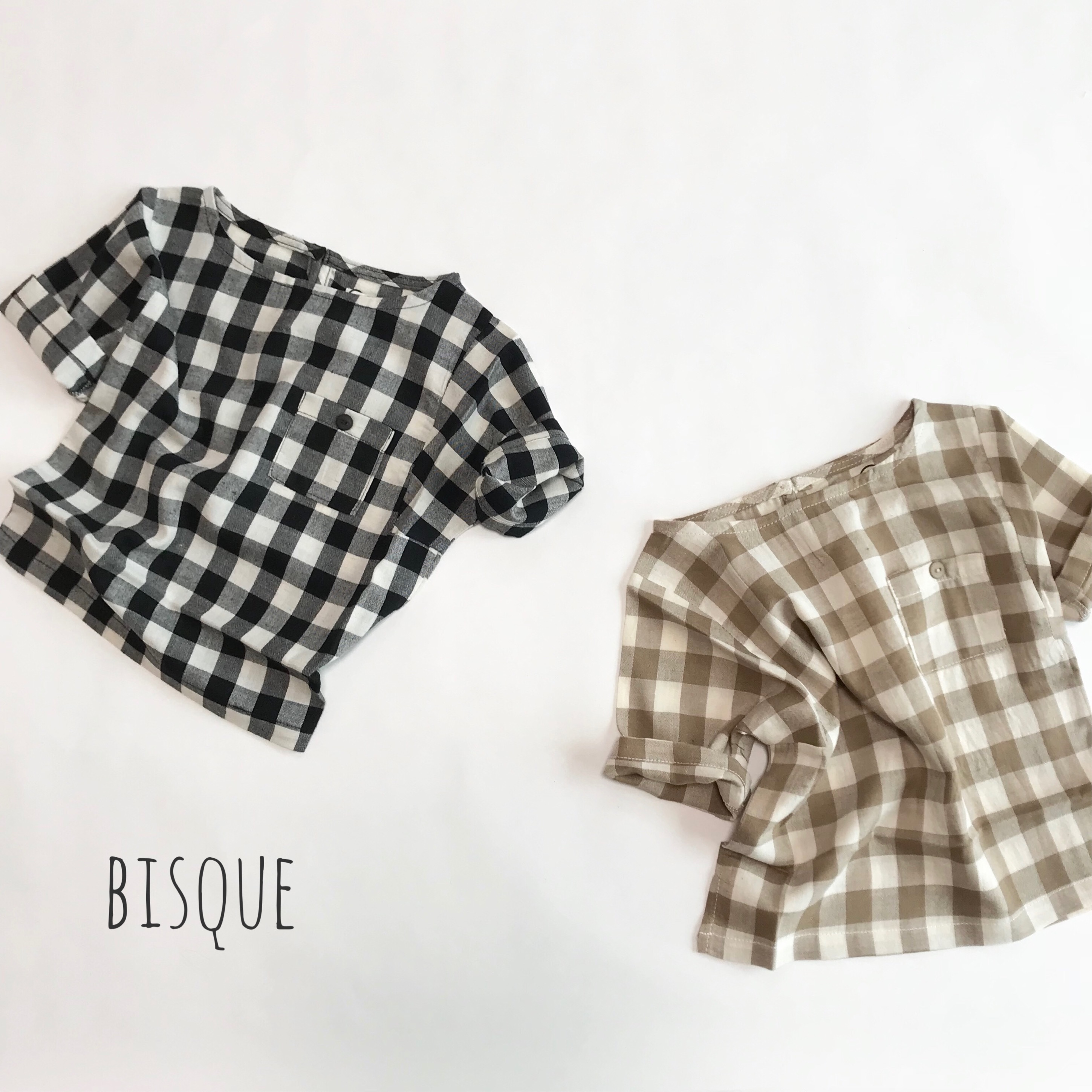 ブロックチェックシャツ 韓国子供服 Bisque びすく