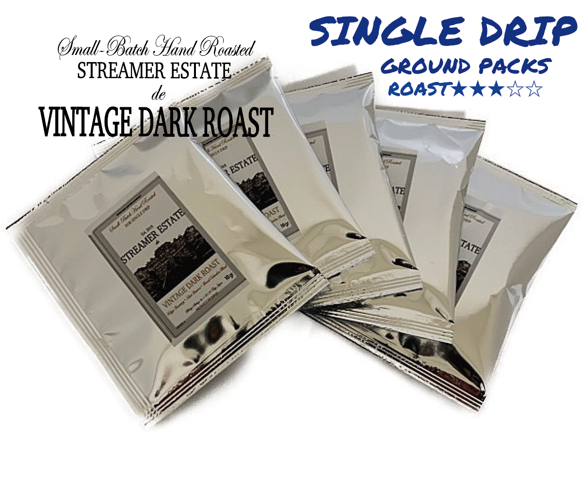 ヴィンテージダークロースト コーヒー Vintage Dark Roast ５pack 挽いた豆 ブラジル コロンビア Streamer E Store